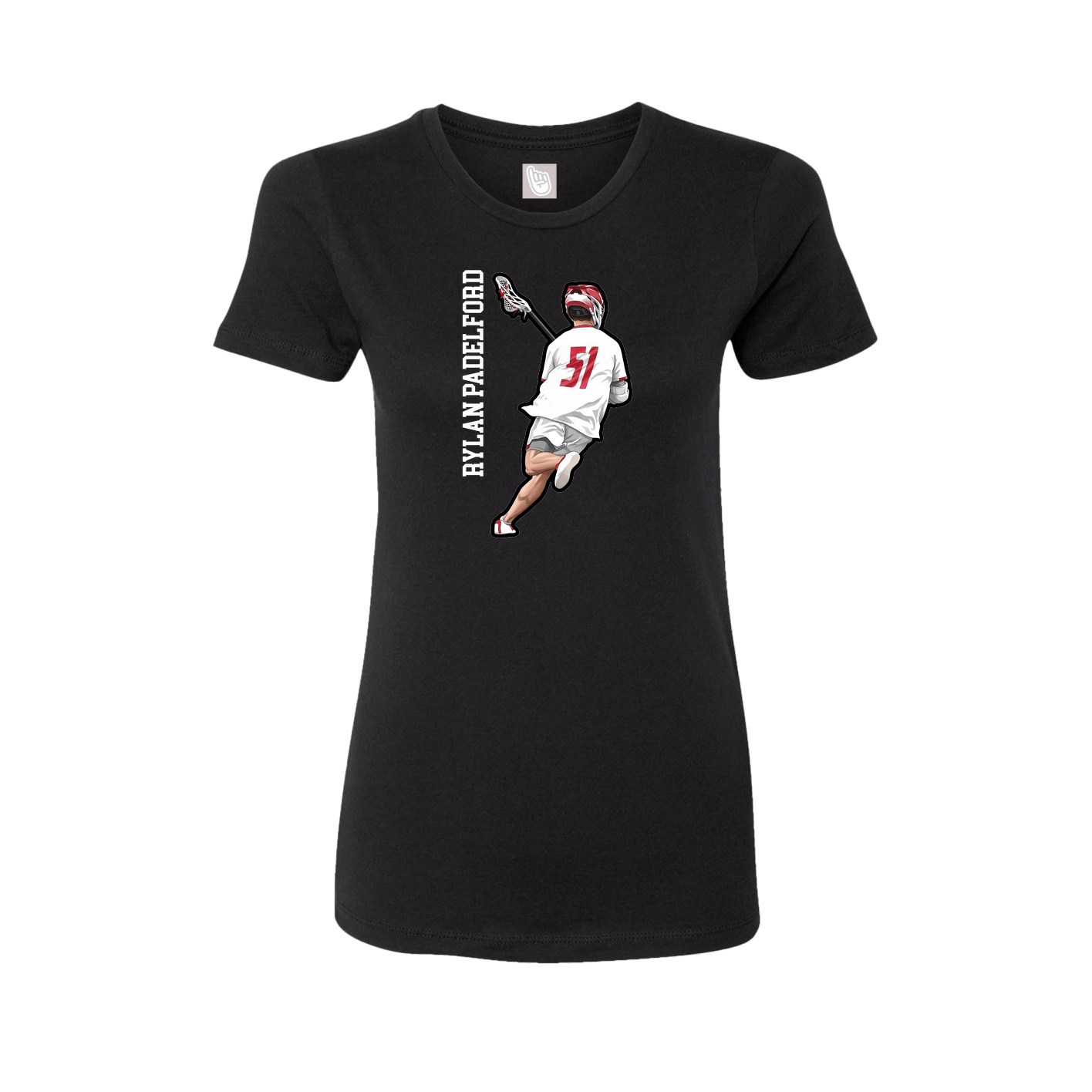 Fitted Women's Tee — Name Vertical in Black