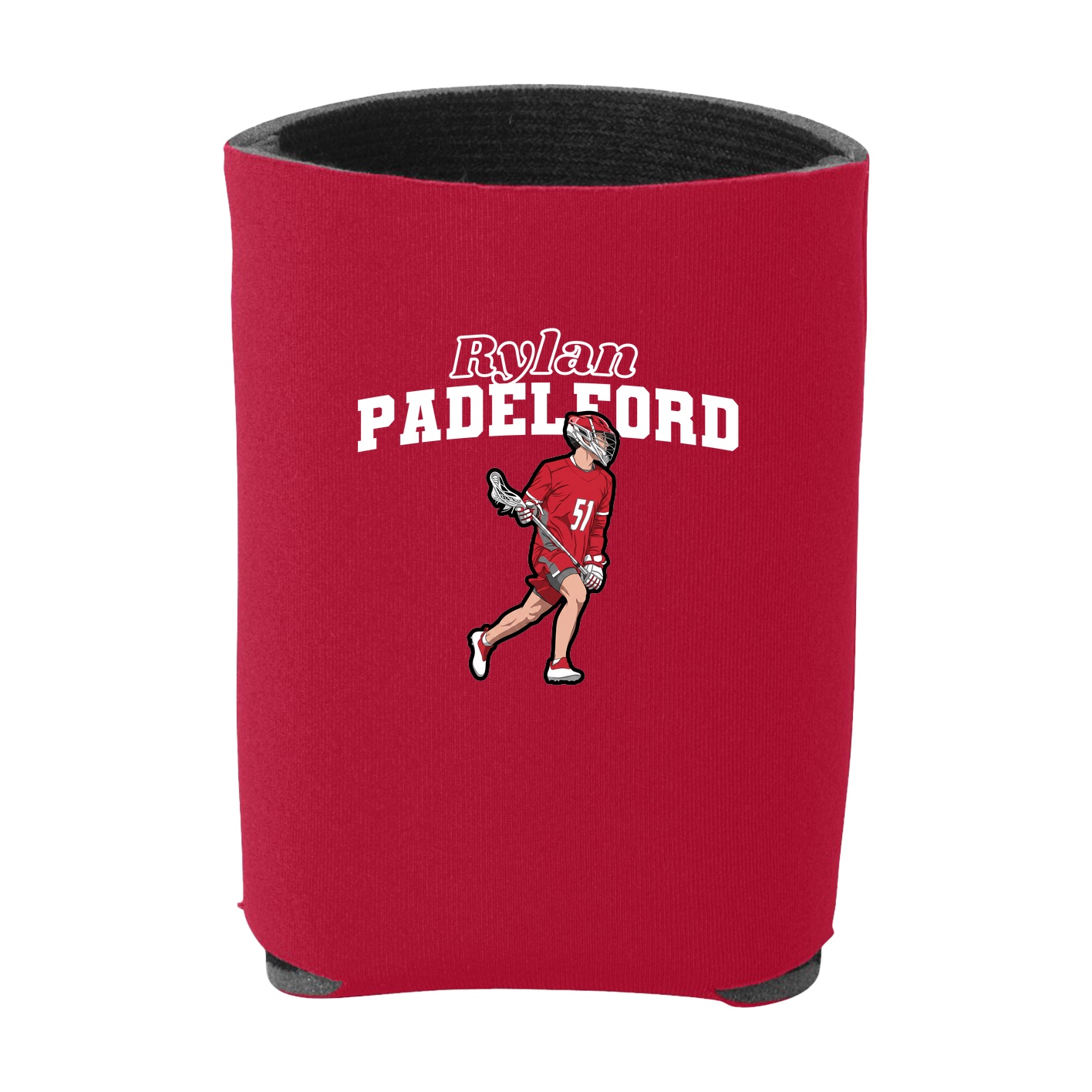 Can Holder — Name Arch in Red