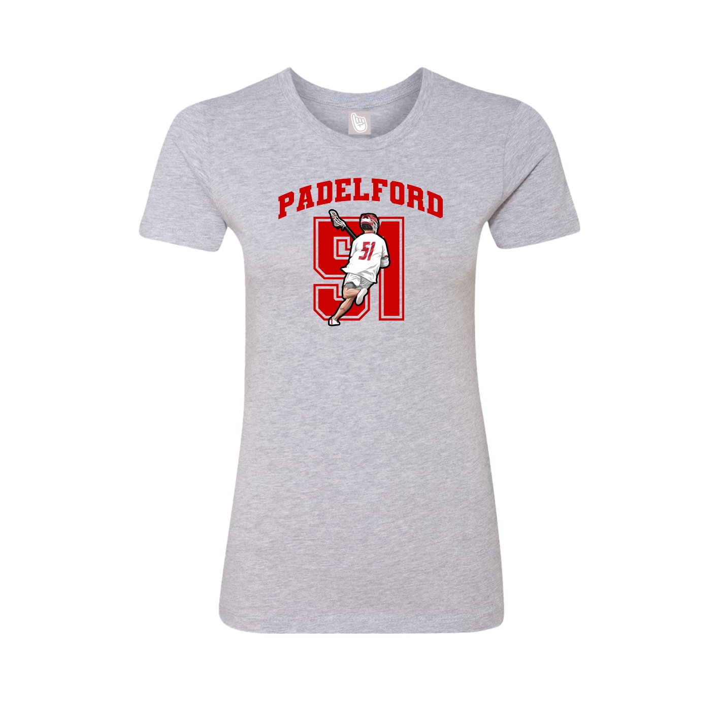 Fitted Women's Tee — Number in Grey