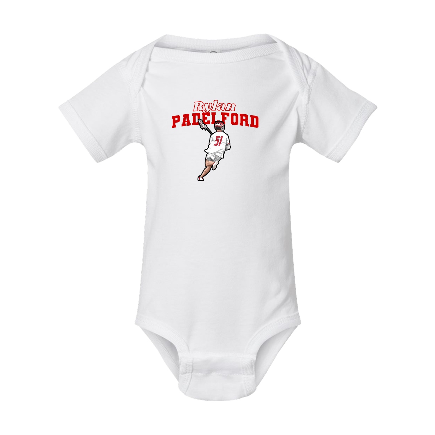 Baby Onesie — Name Arch in White