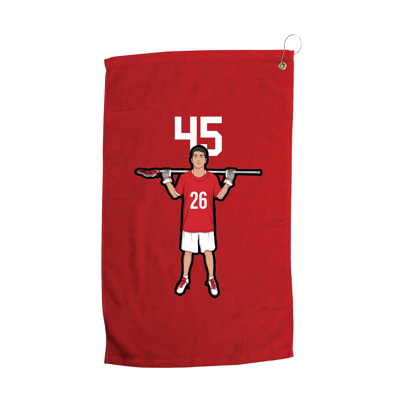 Golf Towel — Number Top in Red