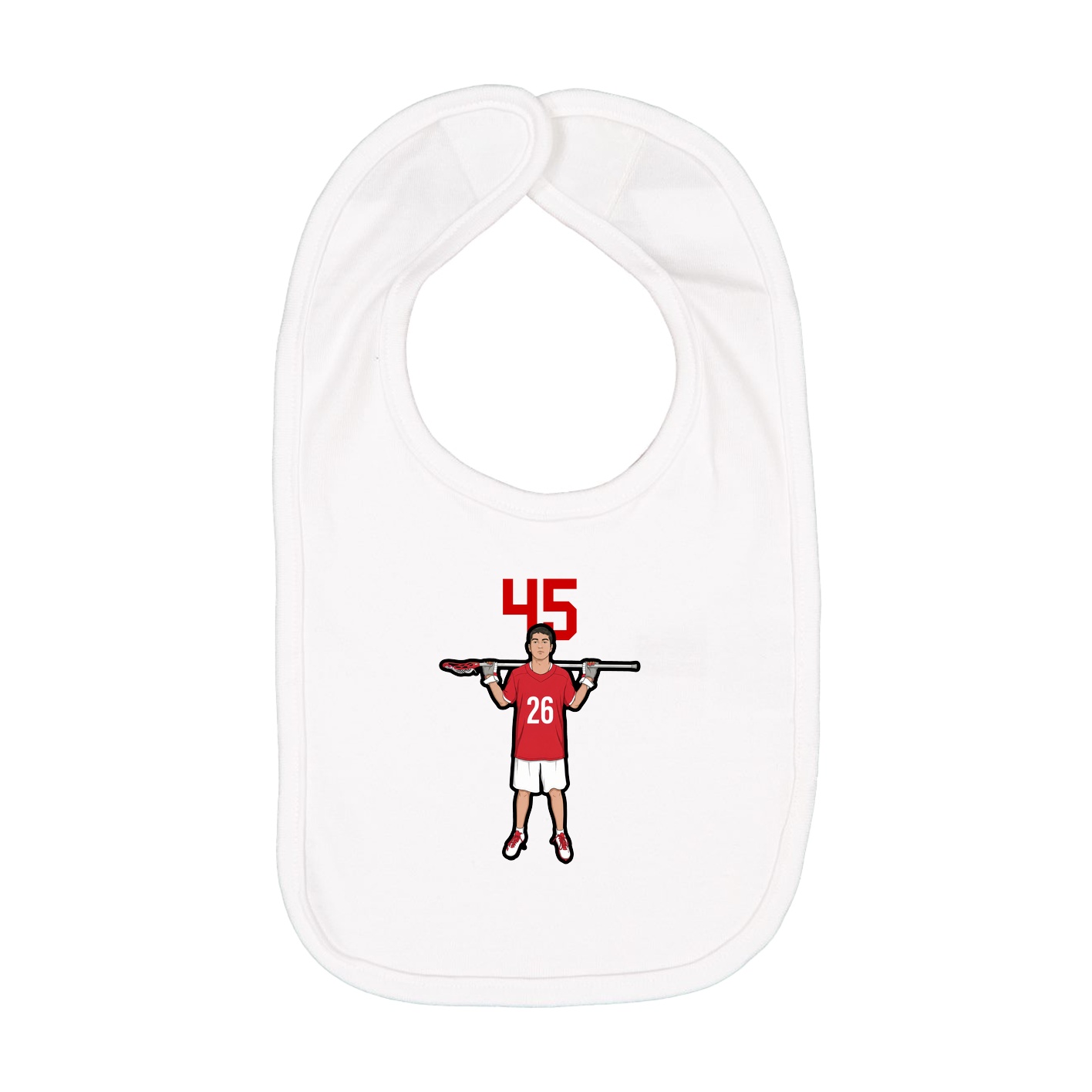 Infant Bib — Number Top in White