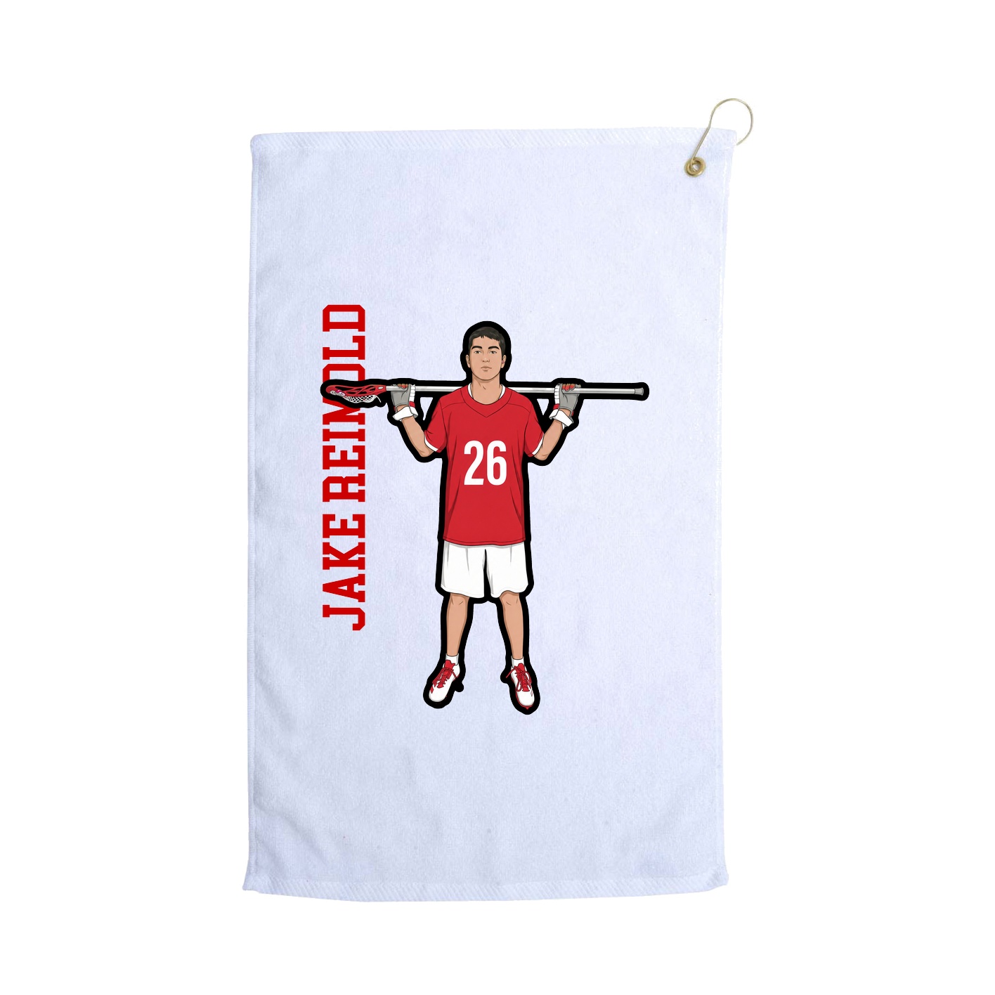 Golf Towel — Name Vertical in White