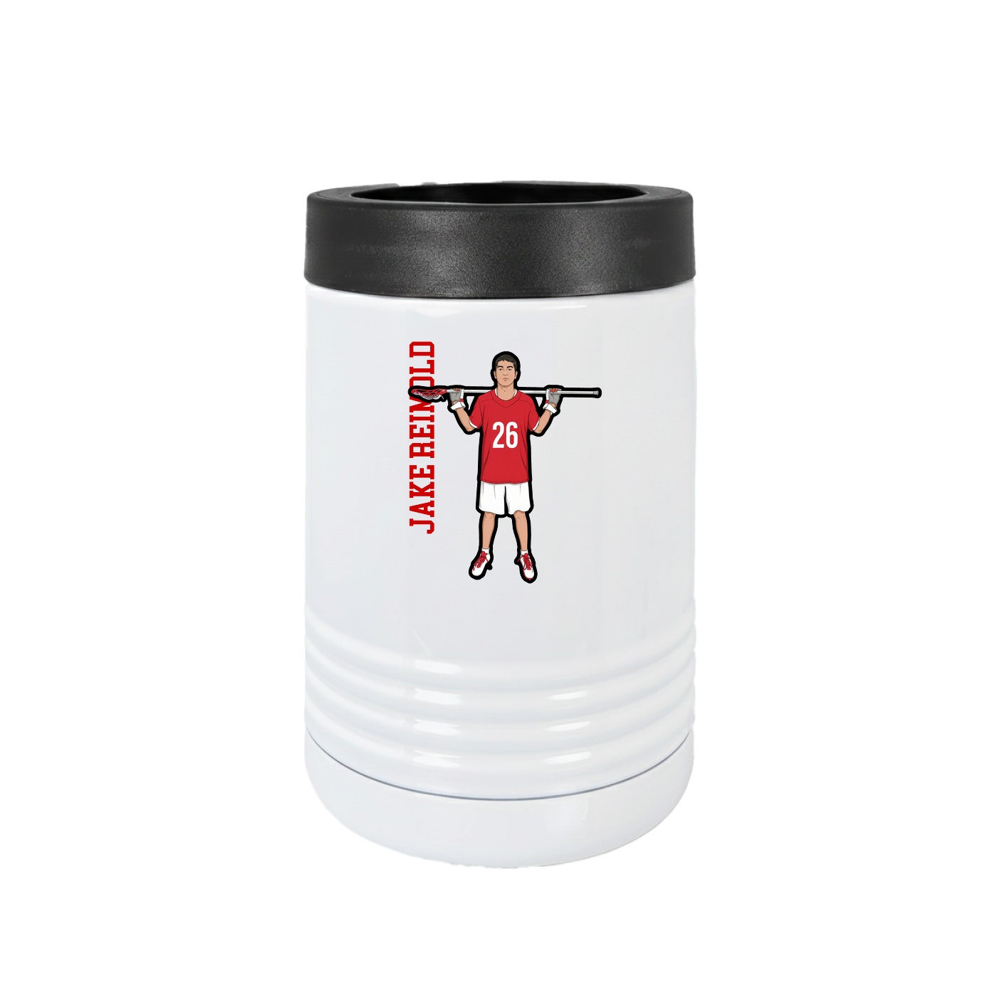 Beverage Holder — Name Vertical in White