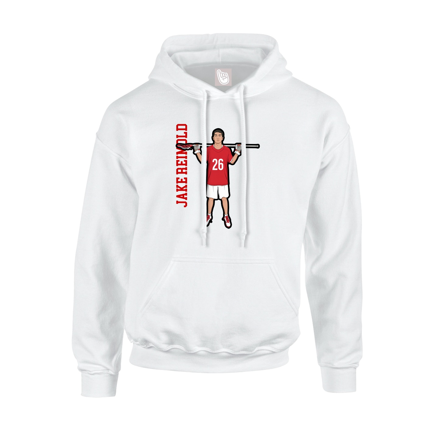 Hoodie — Name Vertical in White