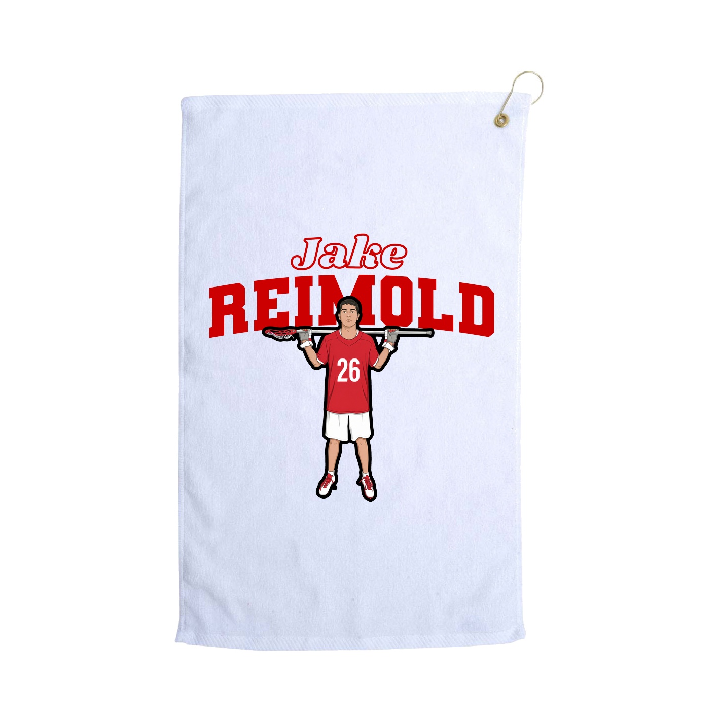 Golf Towel — Name Arch in White