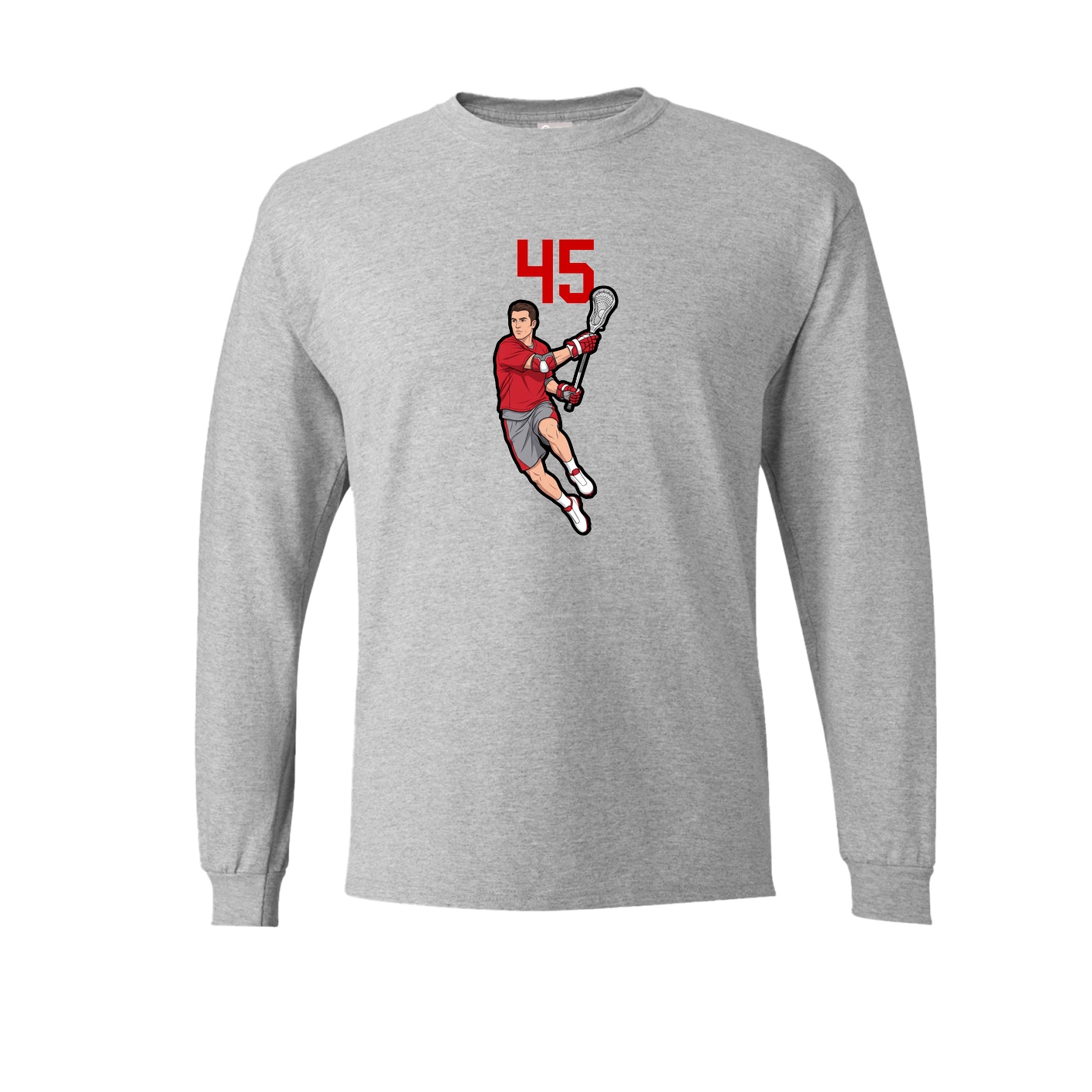 Long Sleeve Tee — Number Top in Grey