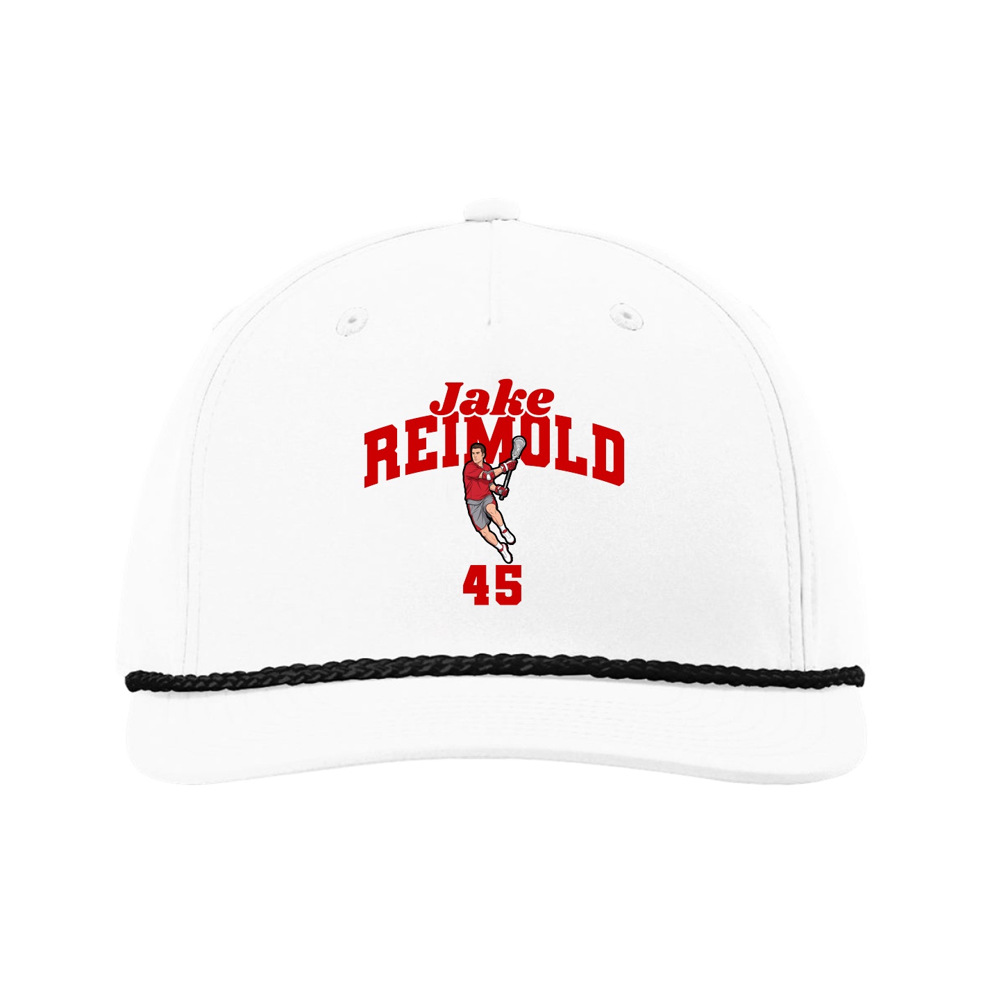 Five-Panel Classic Rope Cap — Signature Arch in White