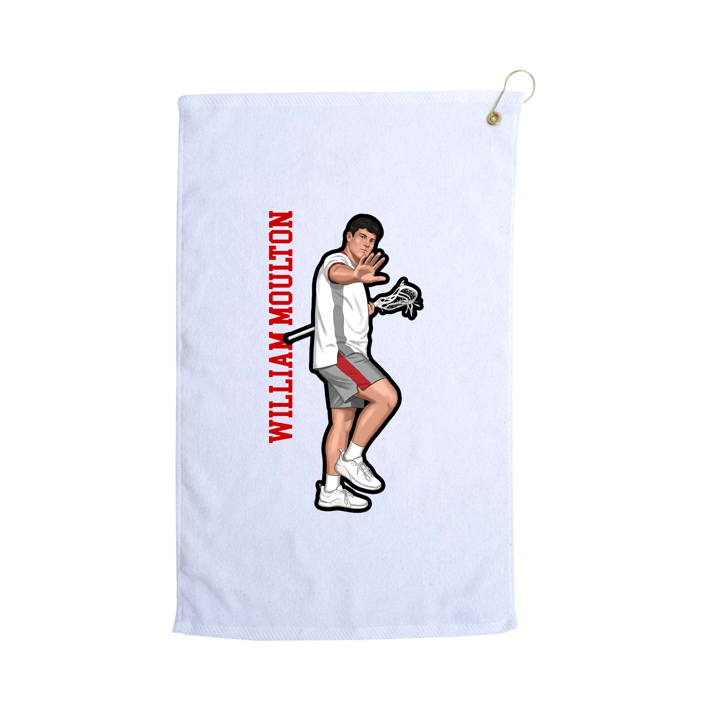 Golf Towel — Name Vertical in White