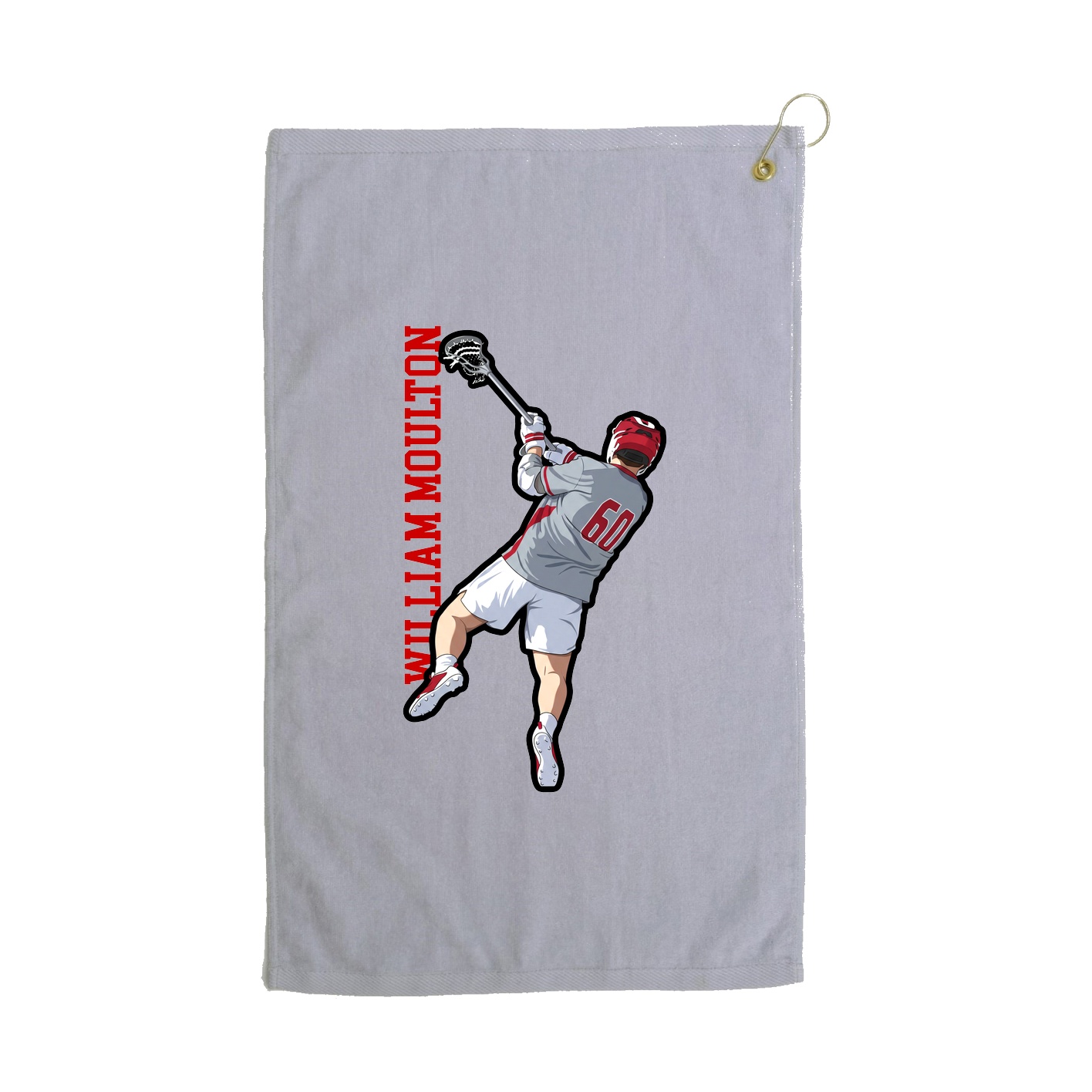 Golf Towel — Name Vertical in Grey