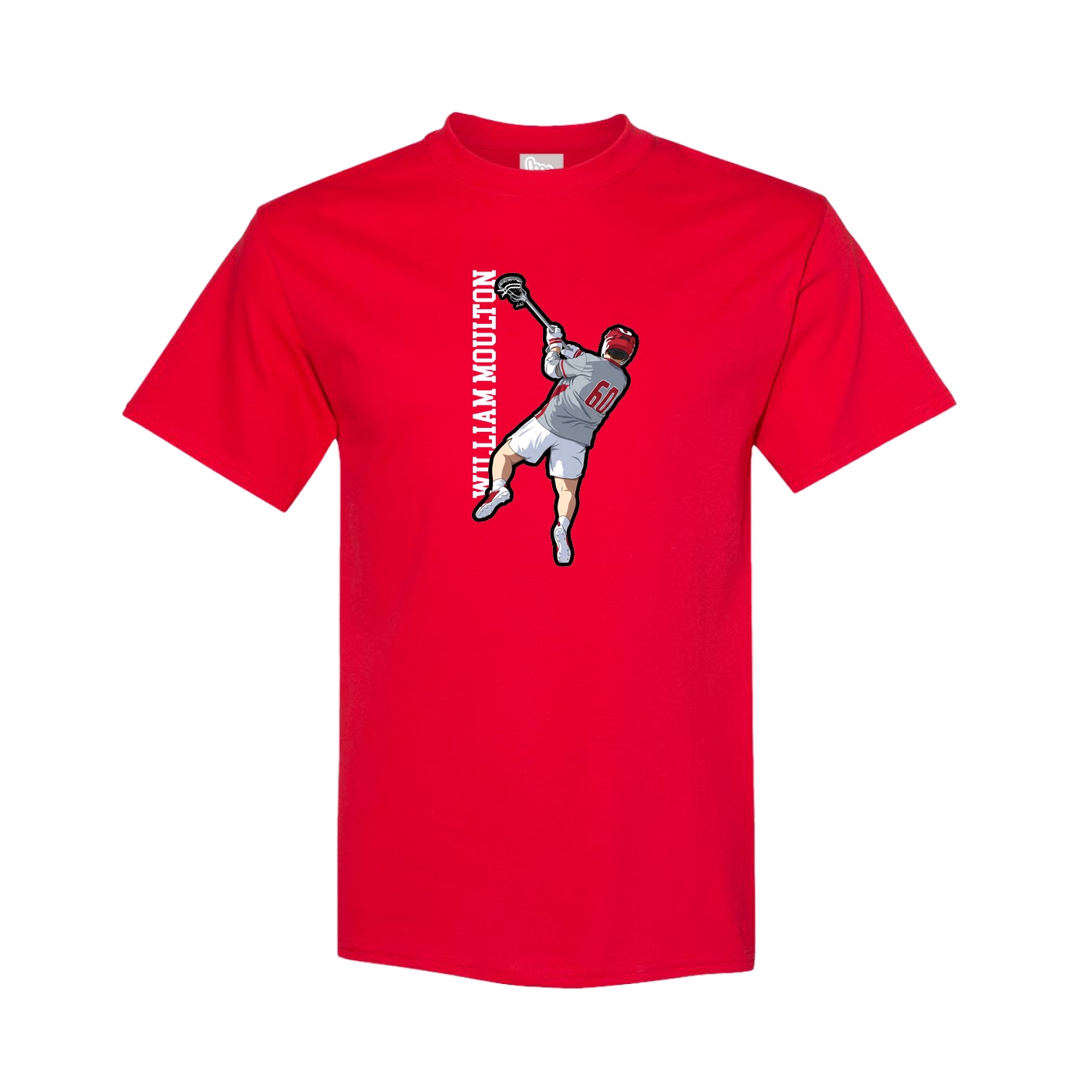 Tee — Name Vertical in Red