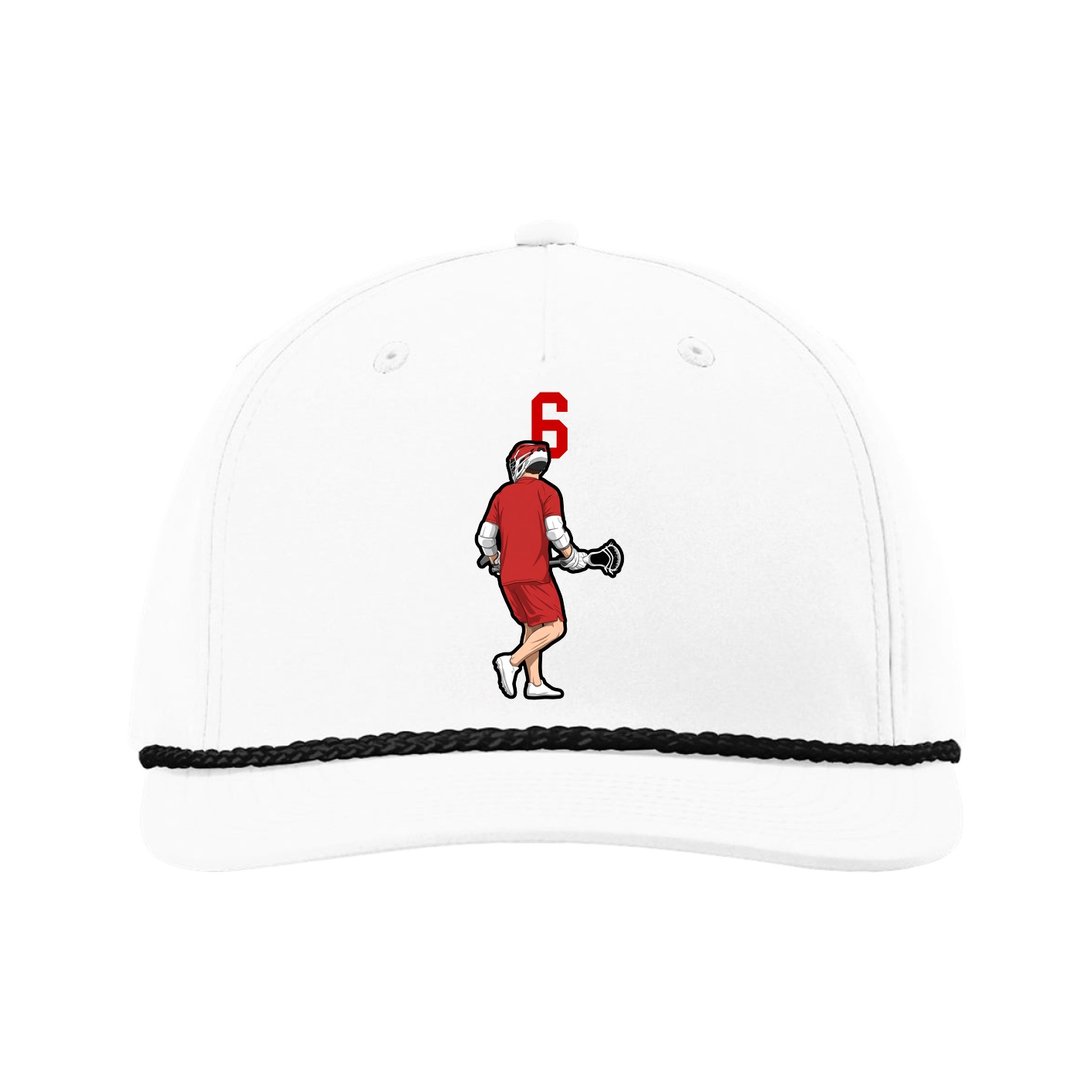 Five-Panel Classic Rope Cap — Number Top in White