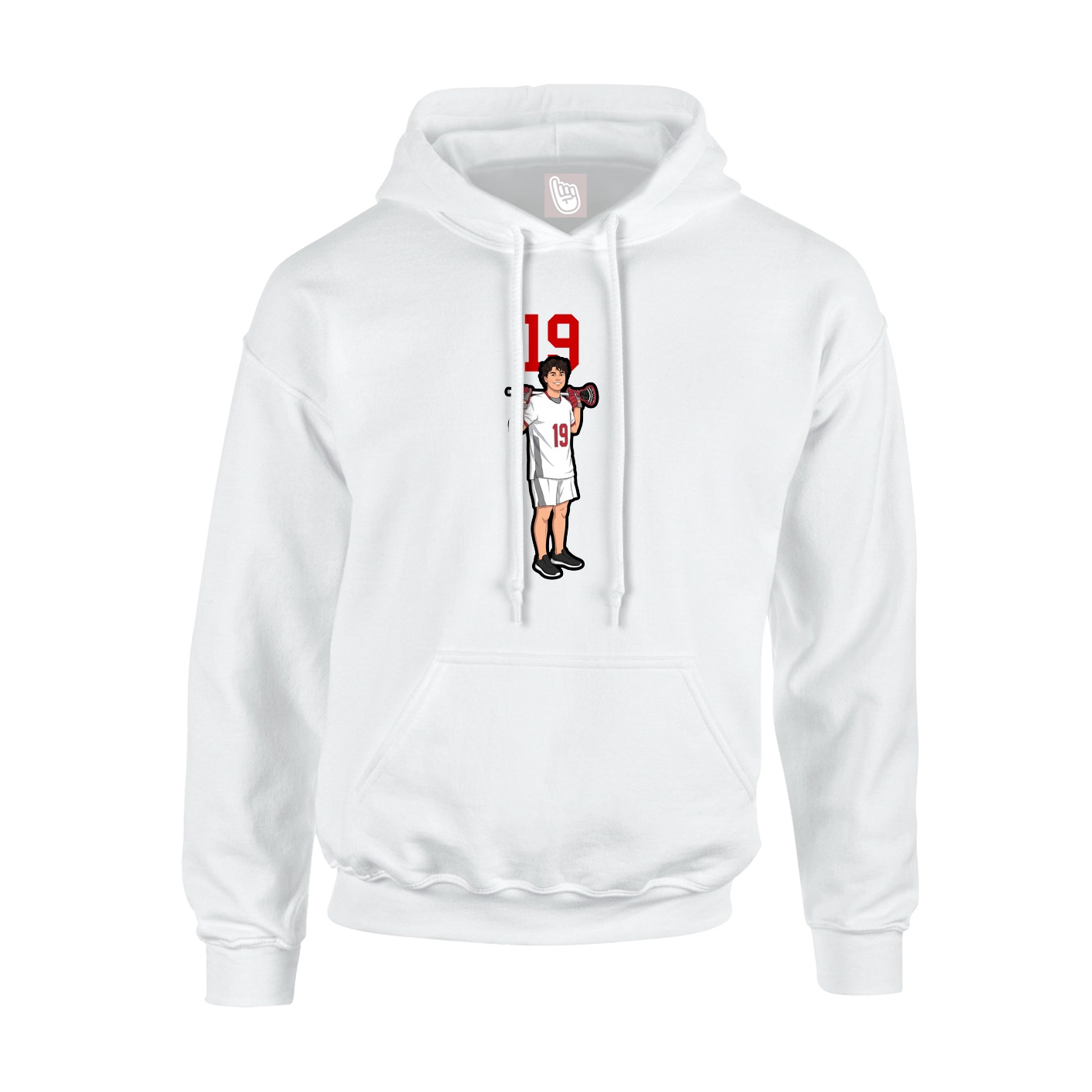 Youth Hoodie — Number Top in White