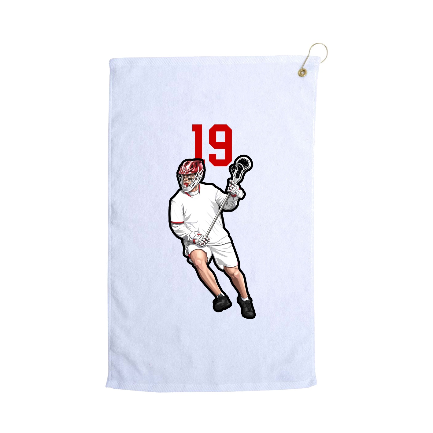 Golf Towel — Number Top in White