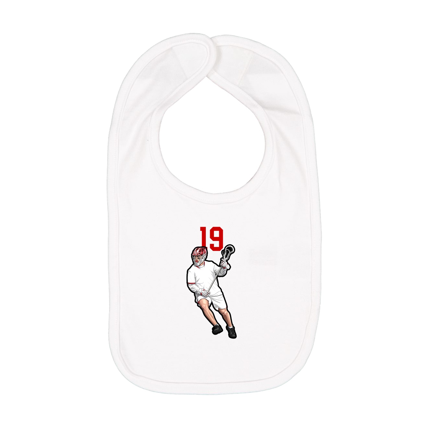 Infant Bib — Number Top in White