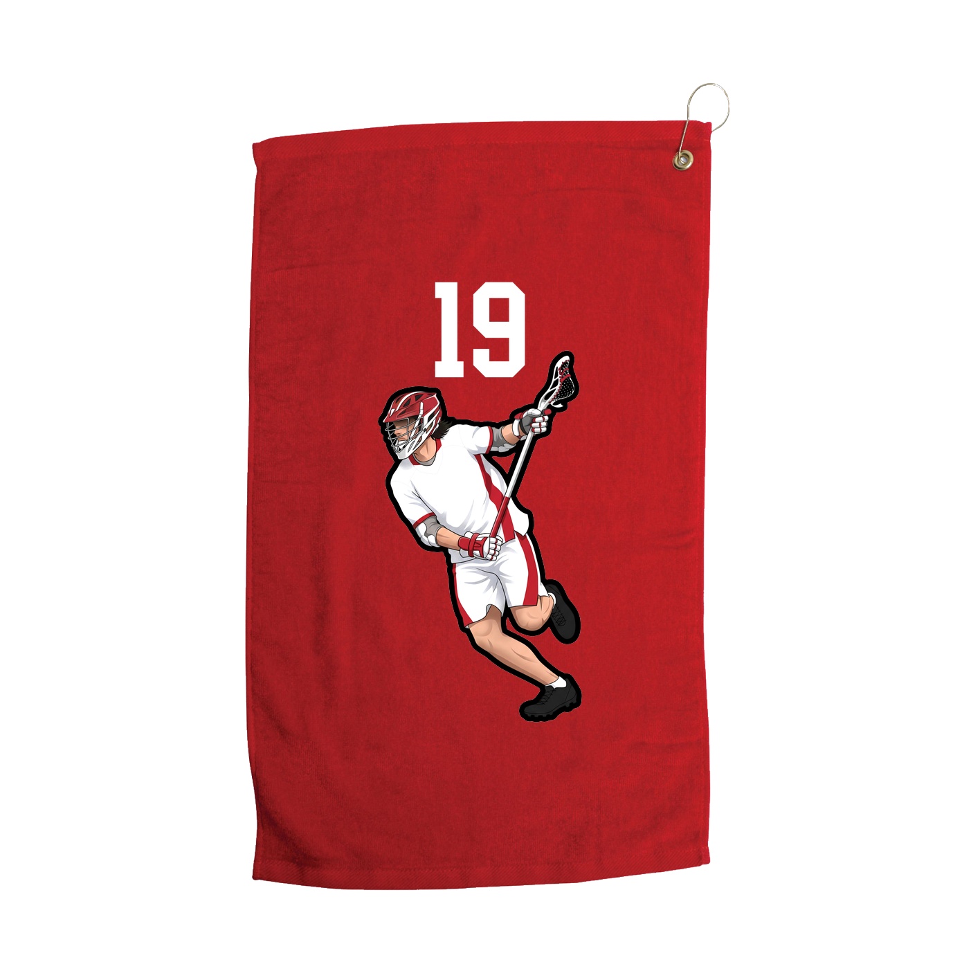 Golf Towel — Number Top in Red