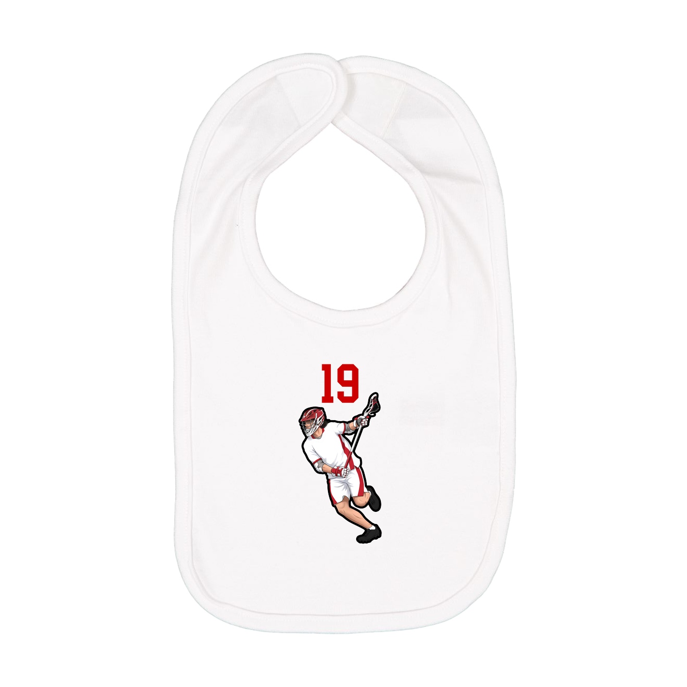Infant Bib — Number Top in White