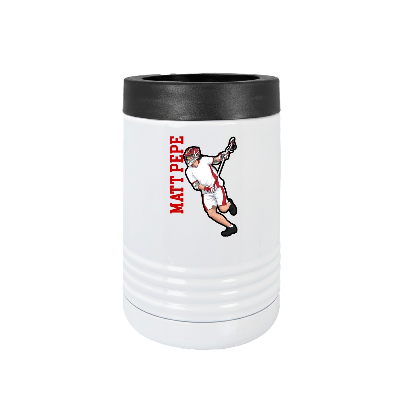 Beverage Holder — Name Vertical in White