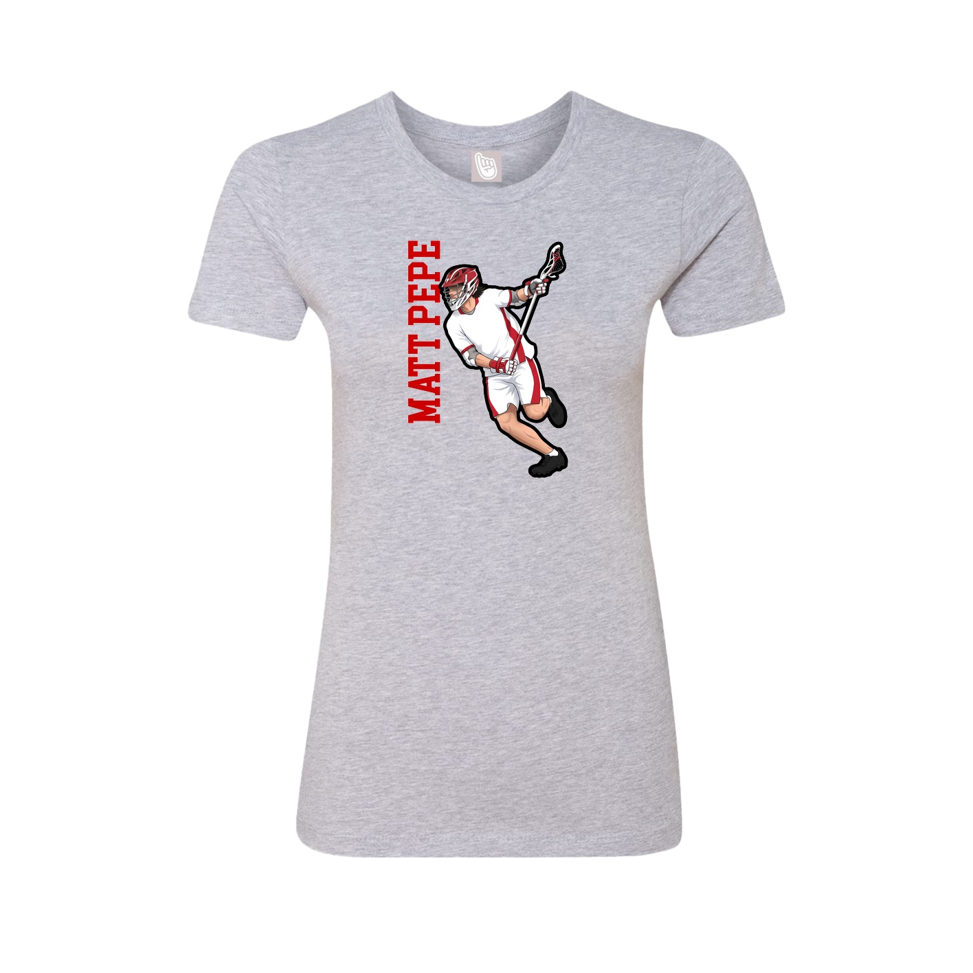 Fitted Women's Tee — Name Vertical in Grey