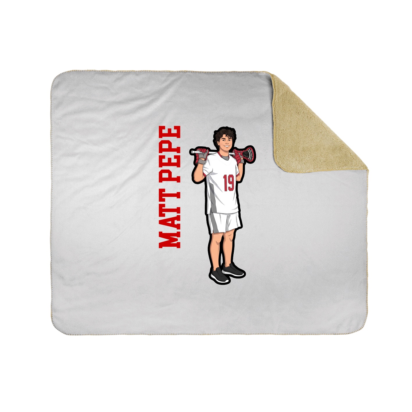 Throw Blanket — Name Vertical in White