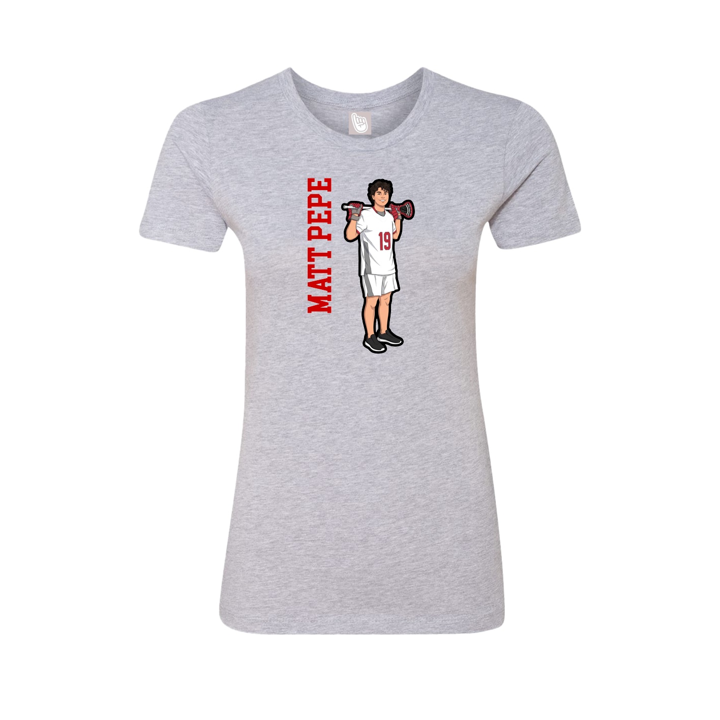 Fitted Women's Tee — Name Vertical in Grey