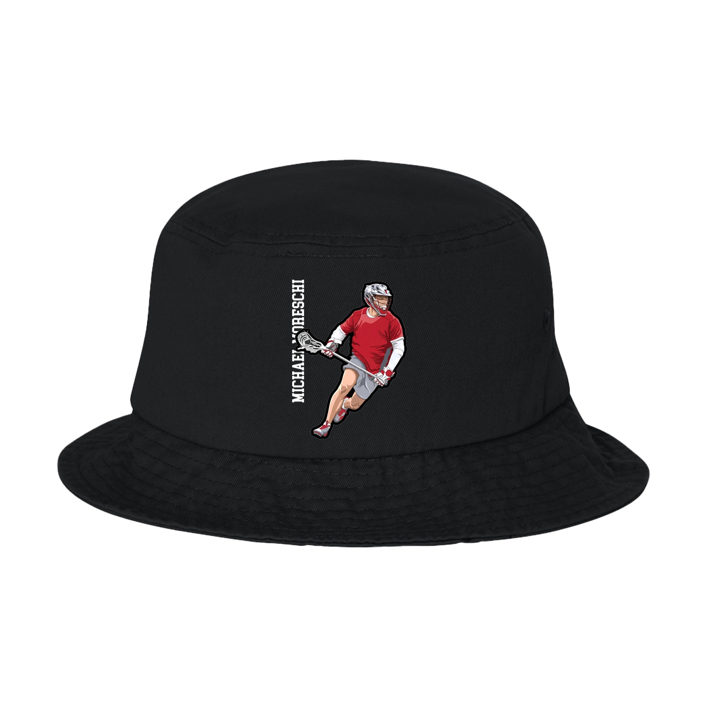Bucket Cap — Name Vertical in Black