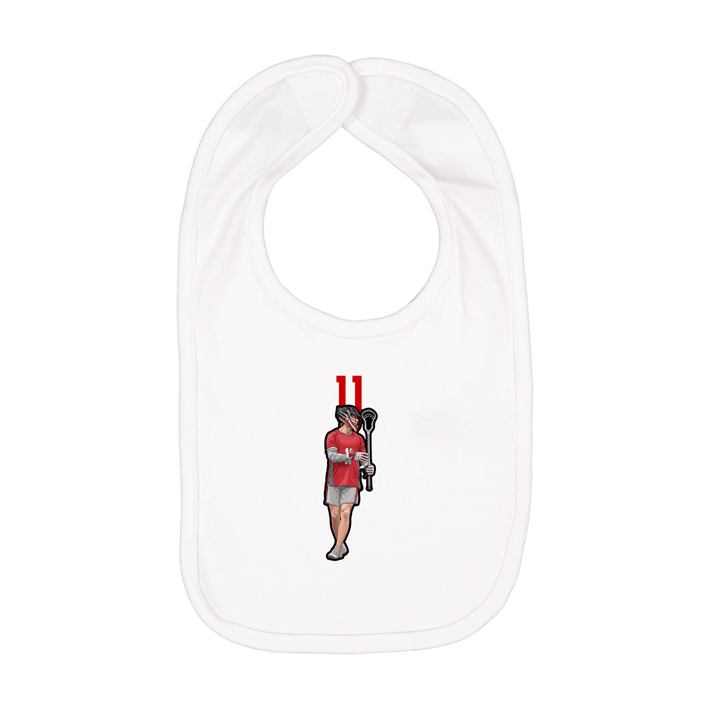 Infant Bib — Number Top in White