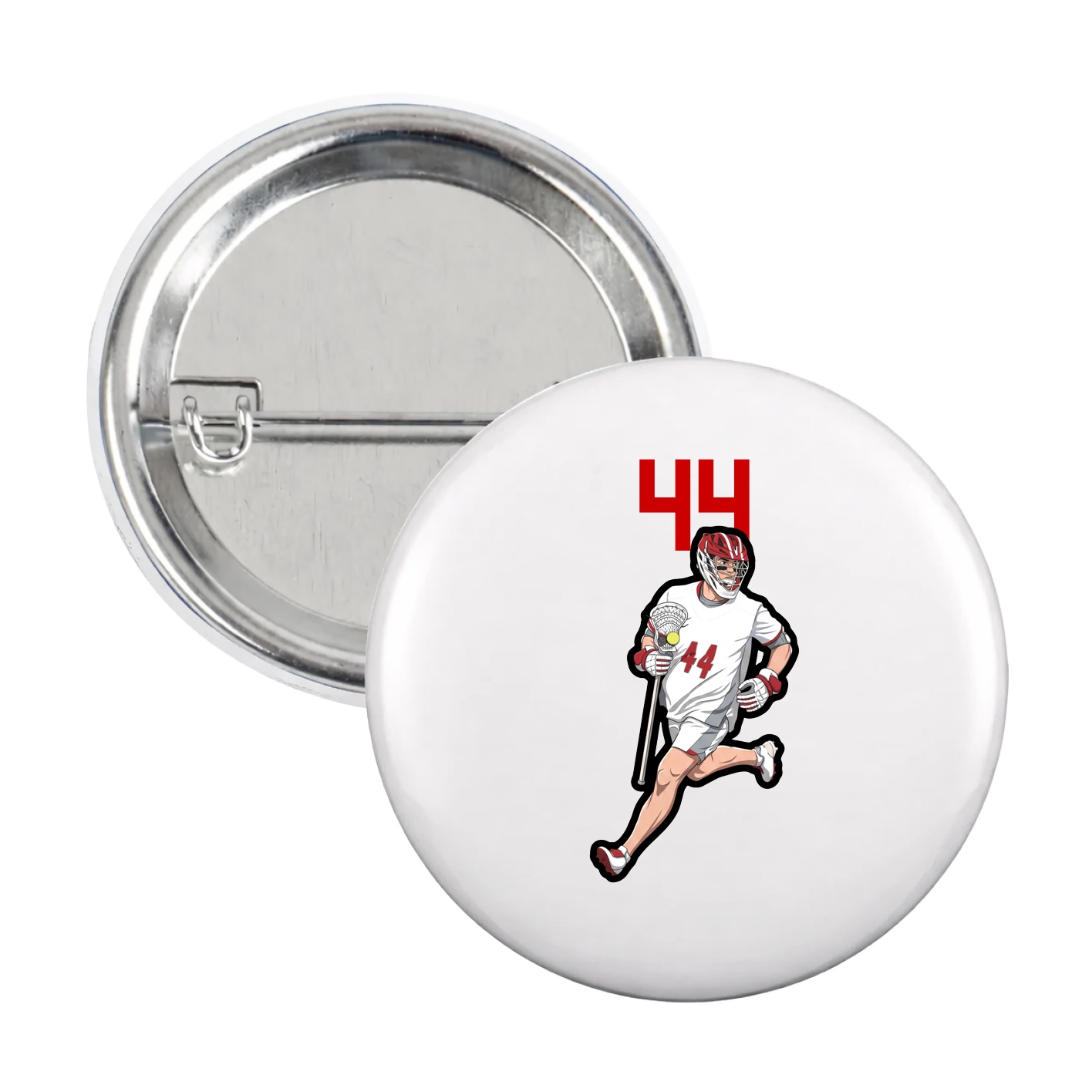 Game Day Button — Number Top in White