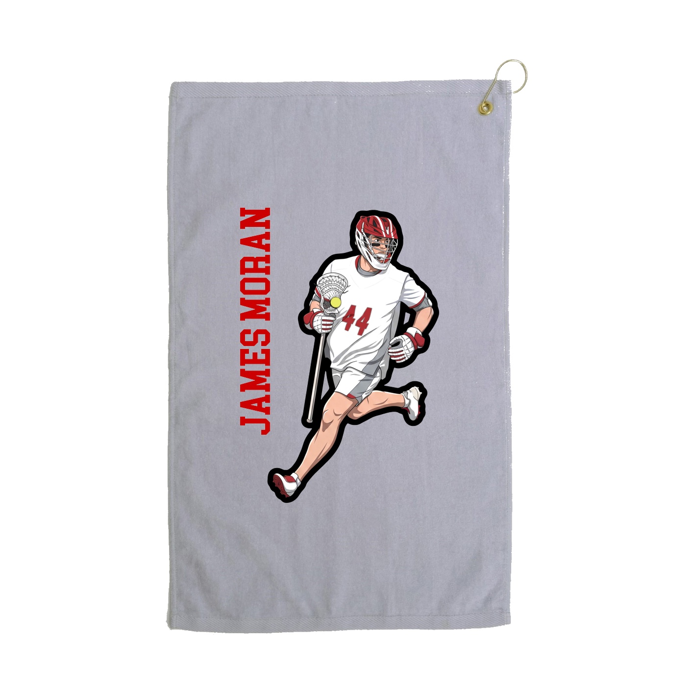 Golf Towel — Name Vertical in Grey