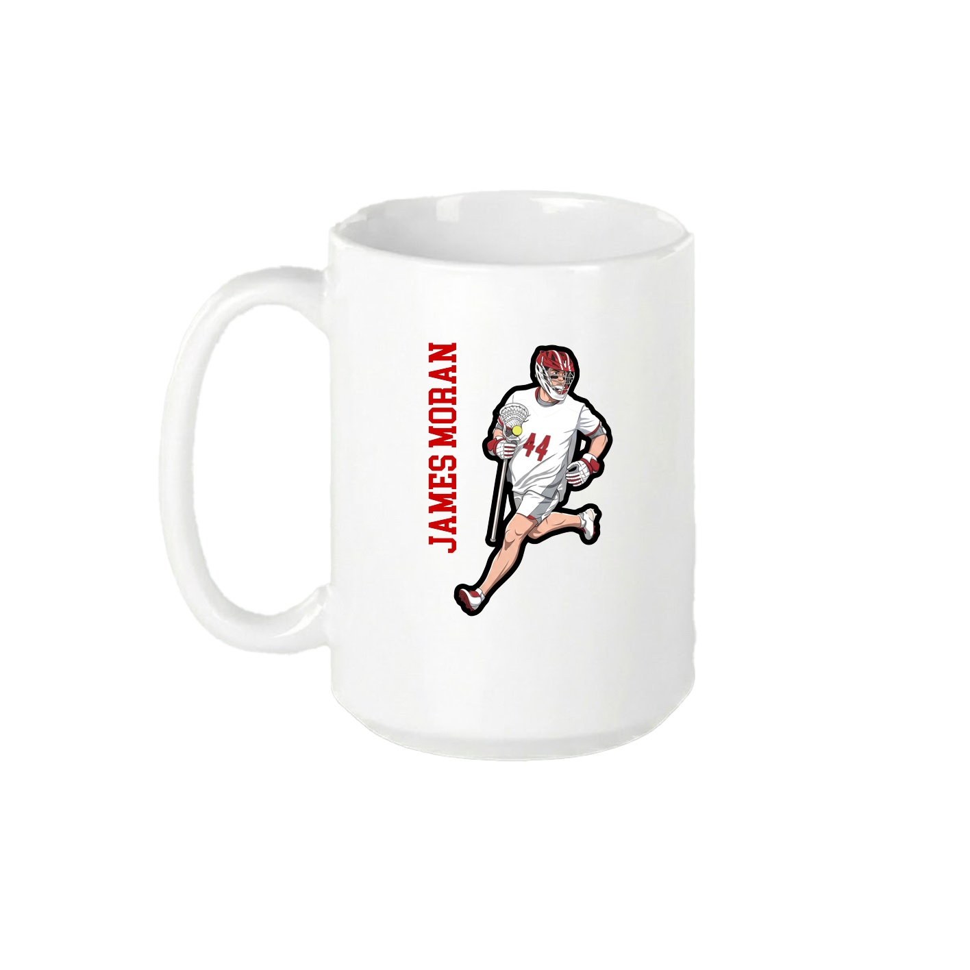 15oz Coffee Mug — Name Vertical in White
