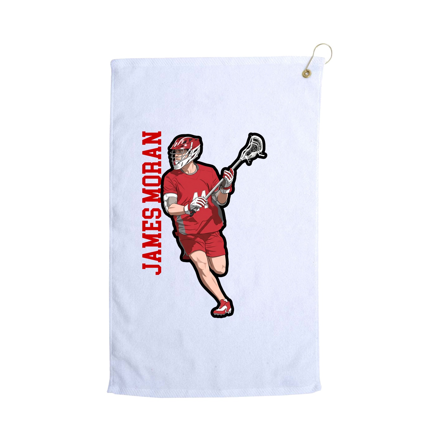 Golf Towel — Name Vertical in White