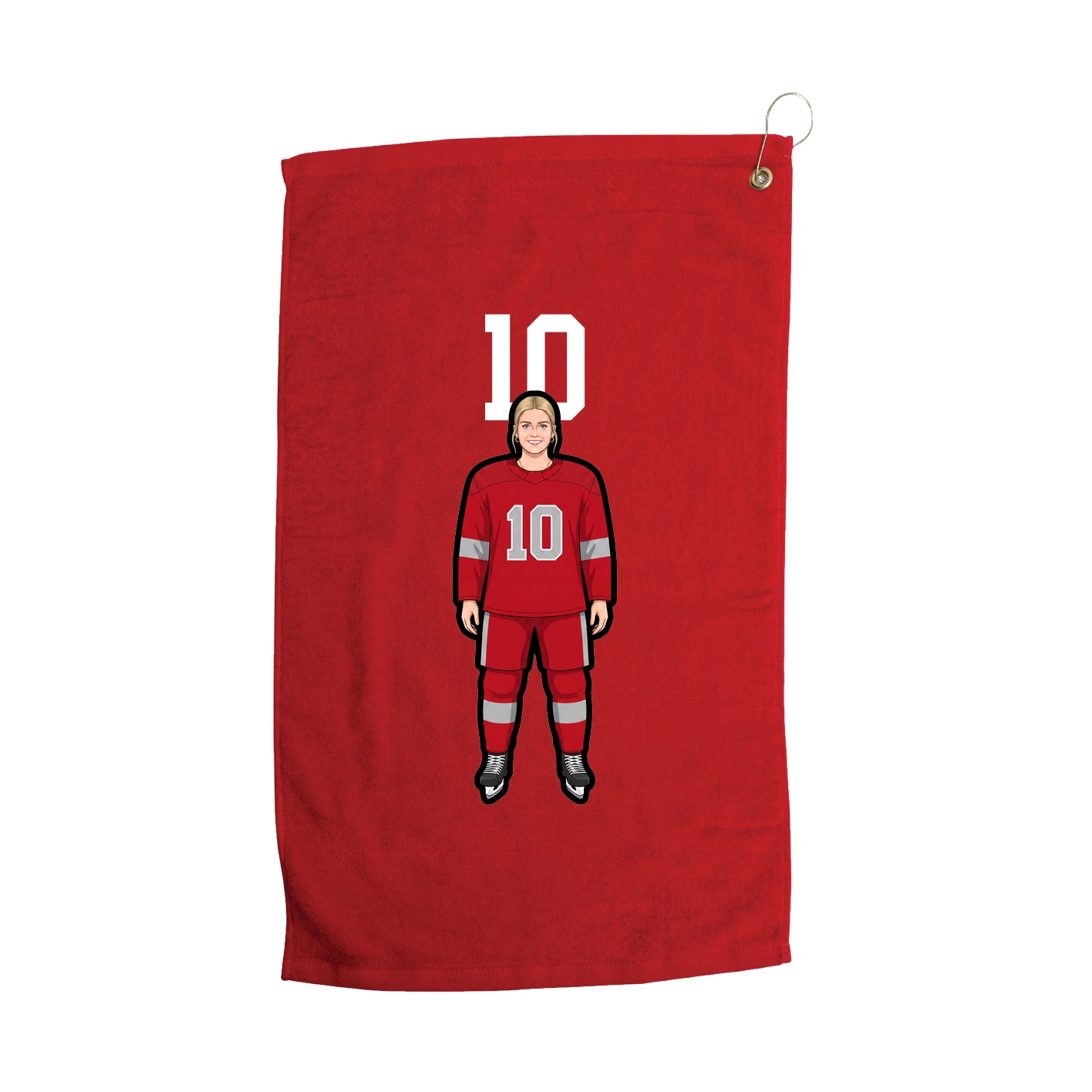 Golf Towel — Number Top in Red