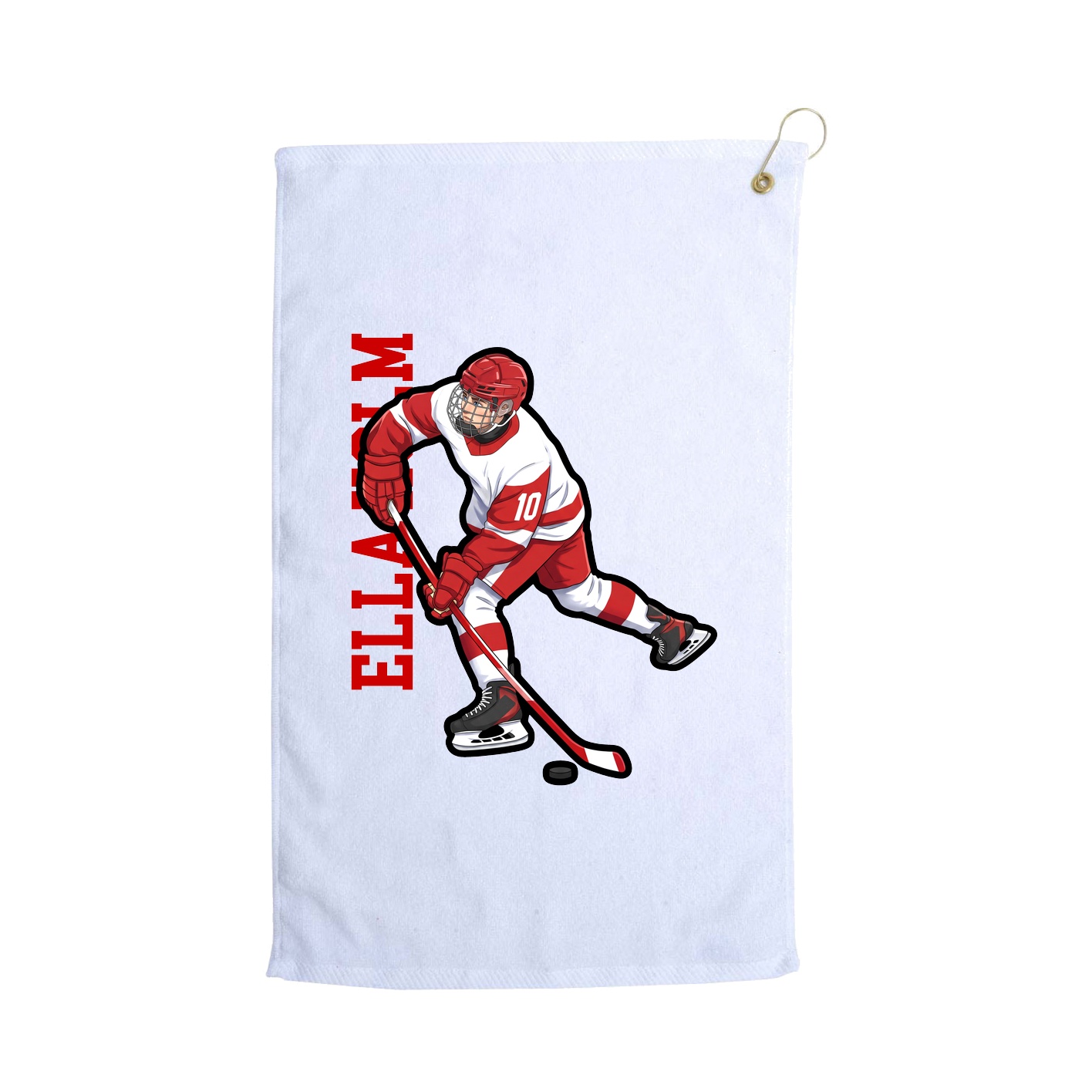 Golf Towel — Name Vertical in White