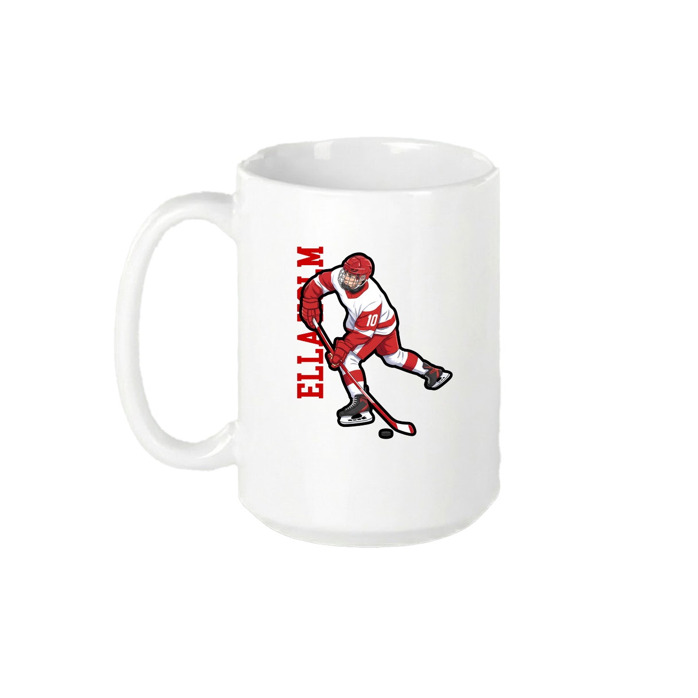 15oz Coffee Mug — Name Vertical in White