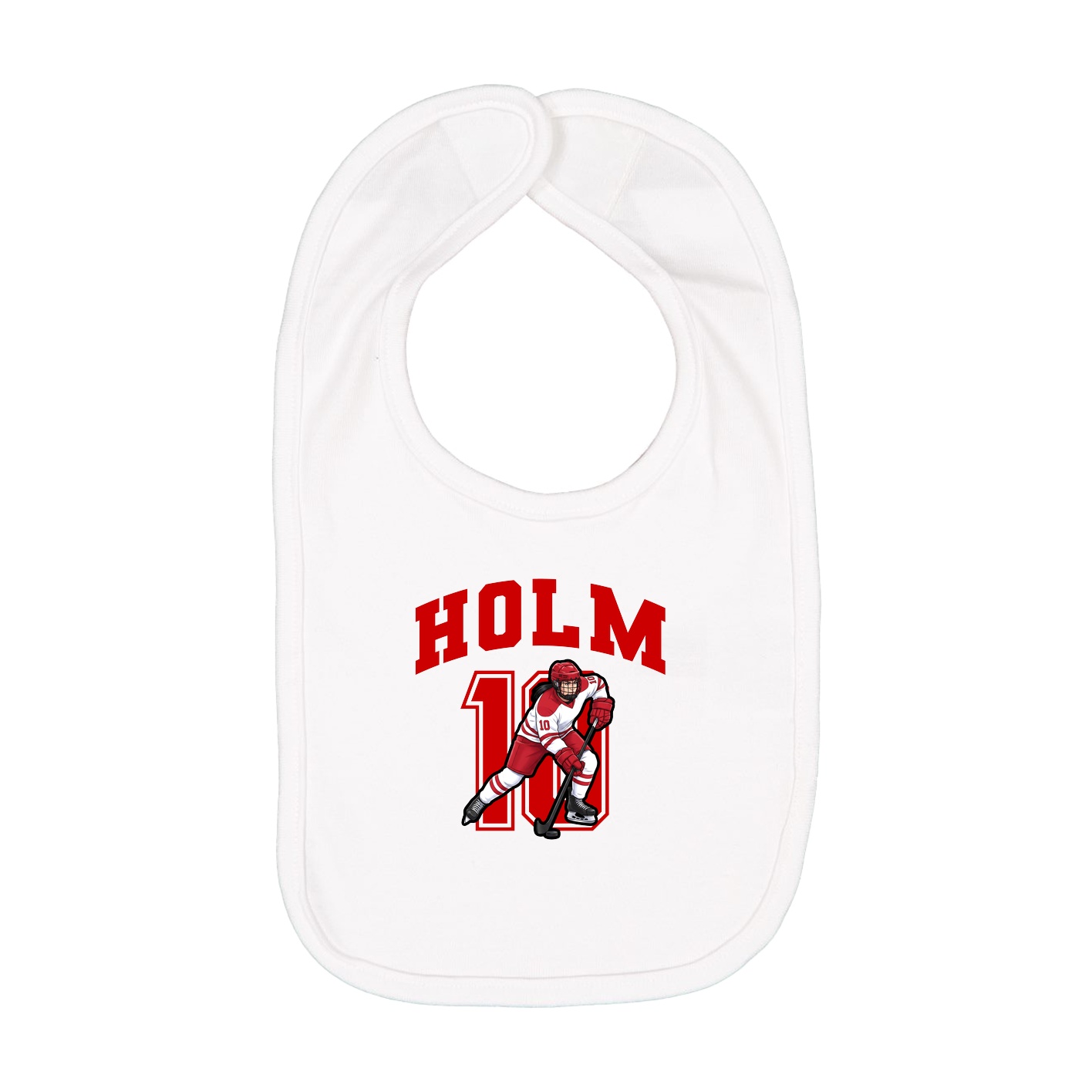 Infant Bib — Number in White