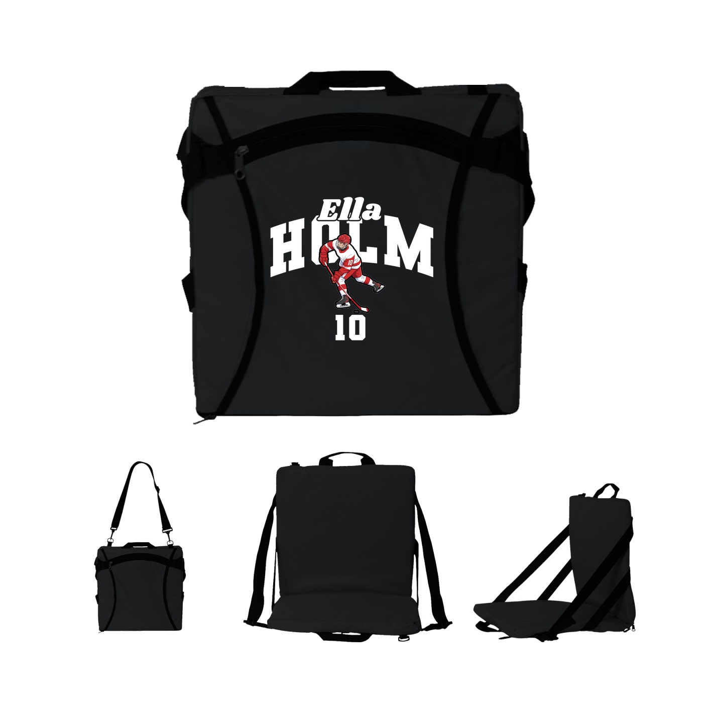 Folding Stadium Seat — Signature Arch in Black