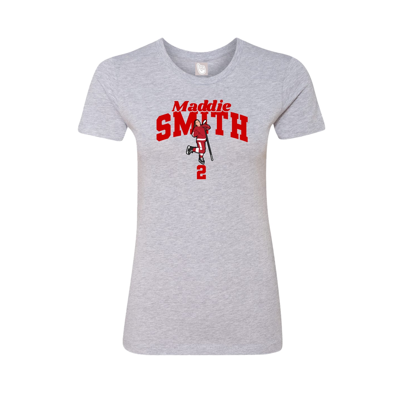 Fitted Women's Tee — Signature Arch in Grey