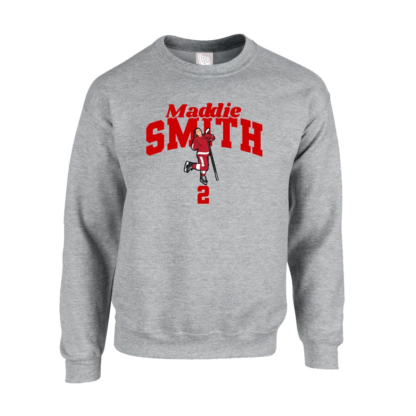 Fleece Crew — Signature Arch in Grey