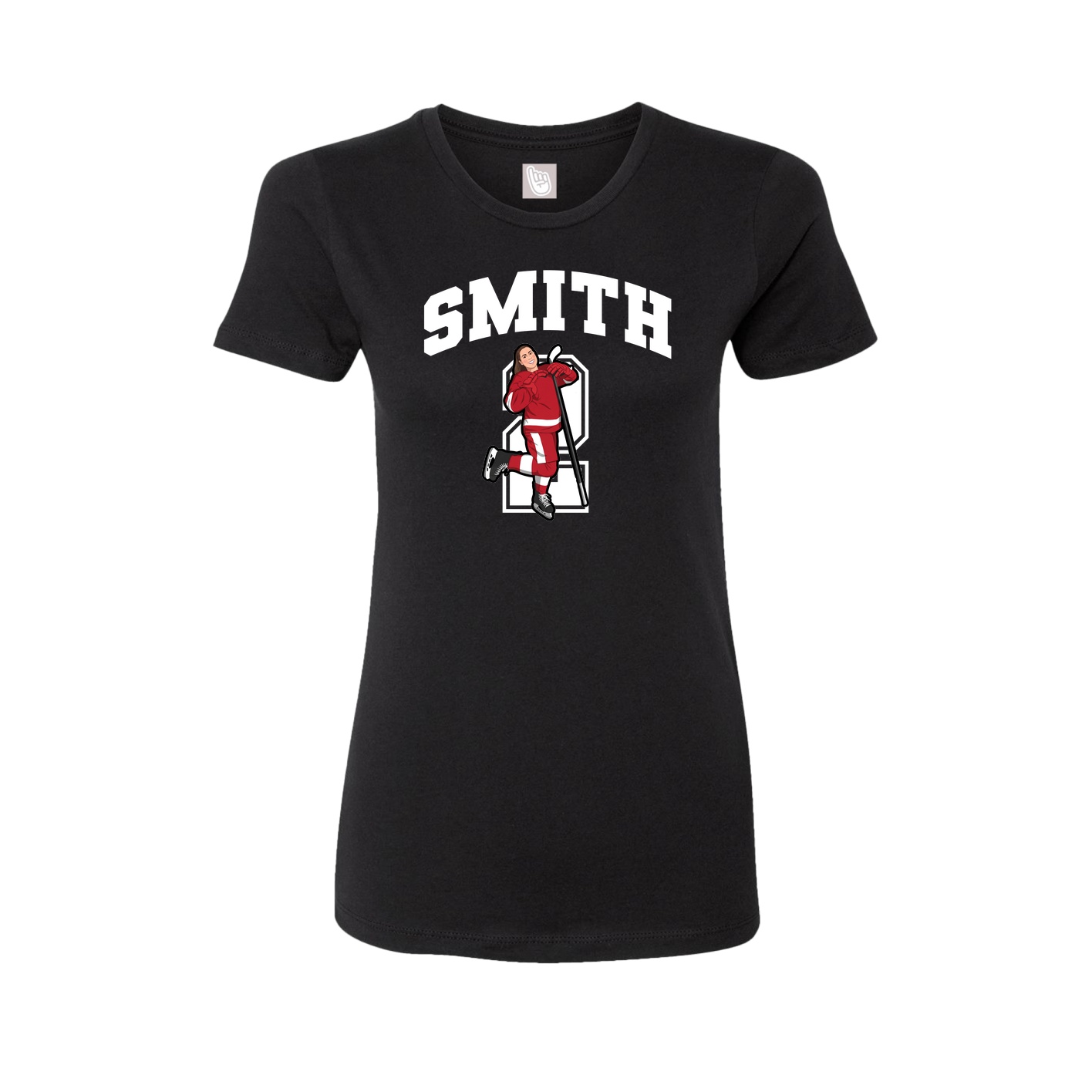 Fitted Women's Tee — Number in Black