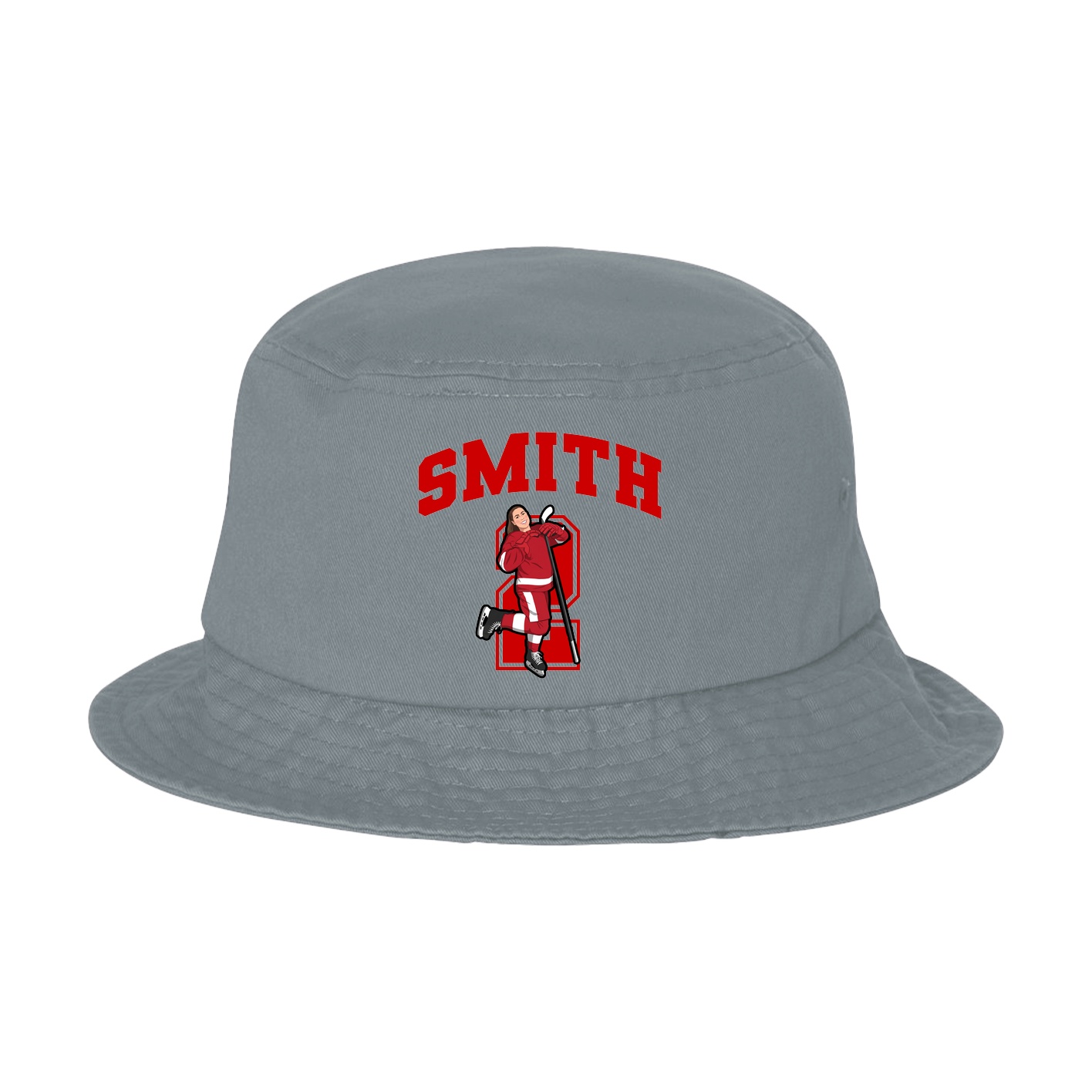 Bucket Cap — Number in Grey