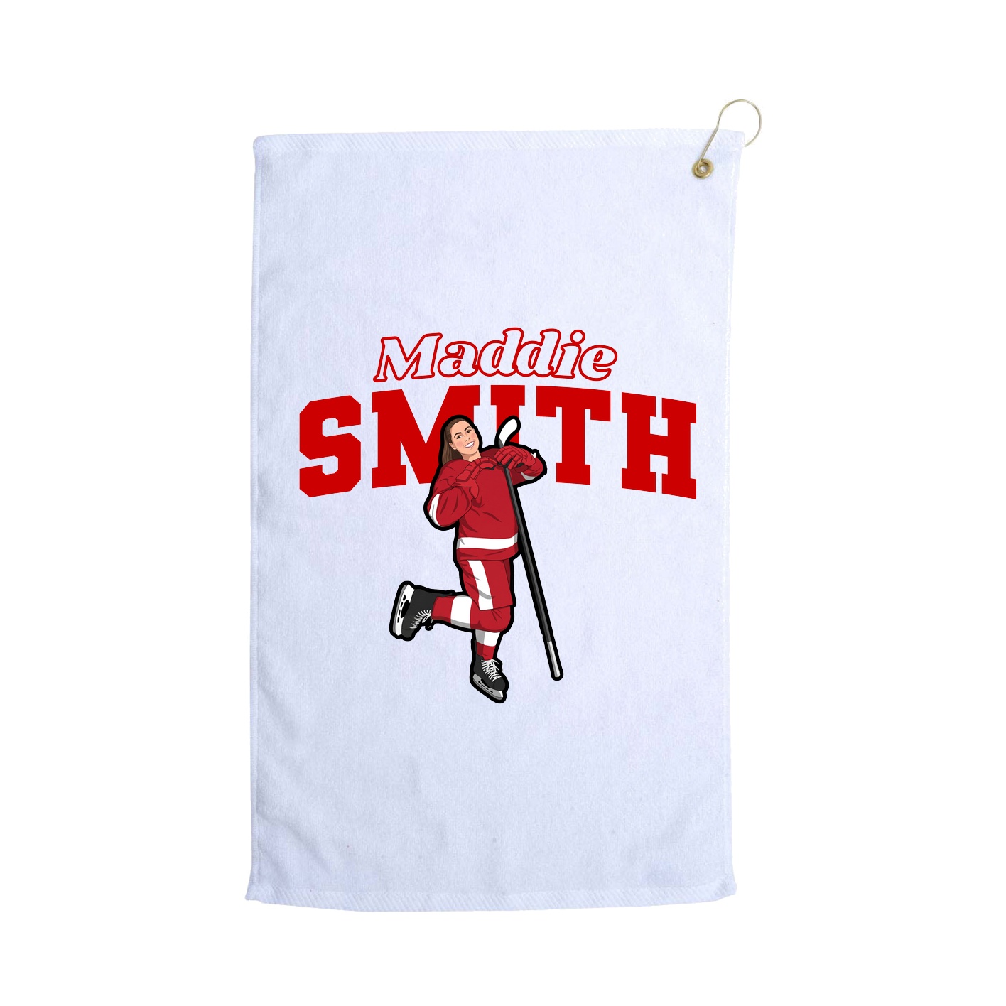 Golf Towel — Name Arch in White