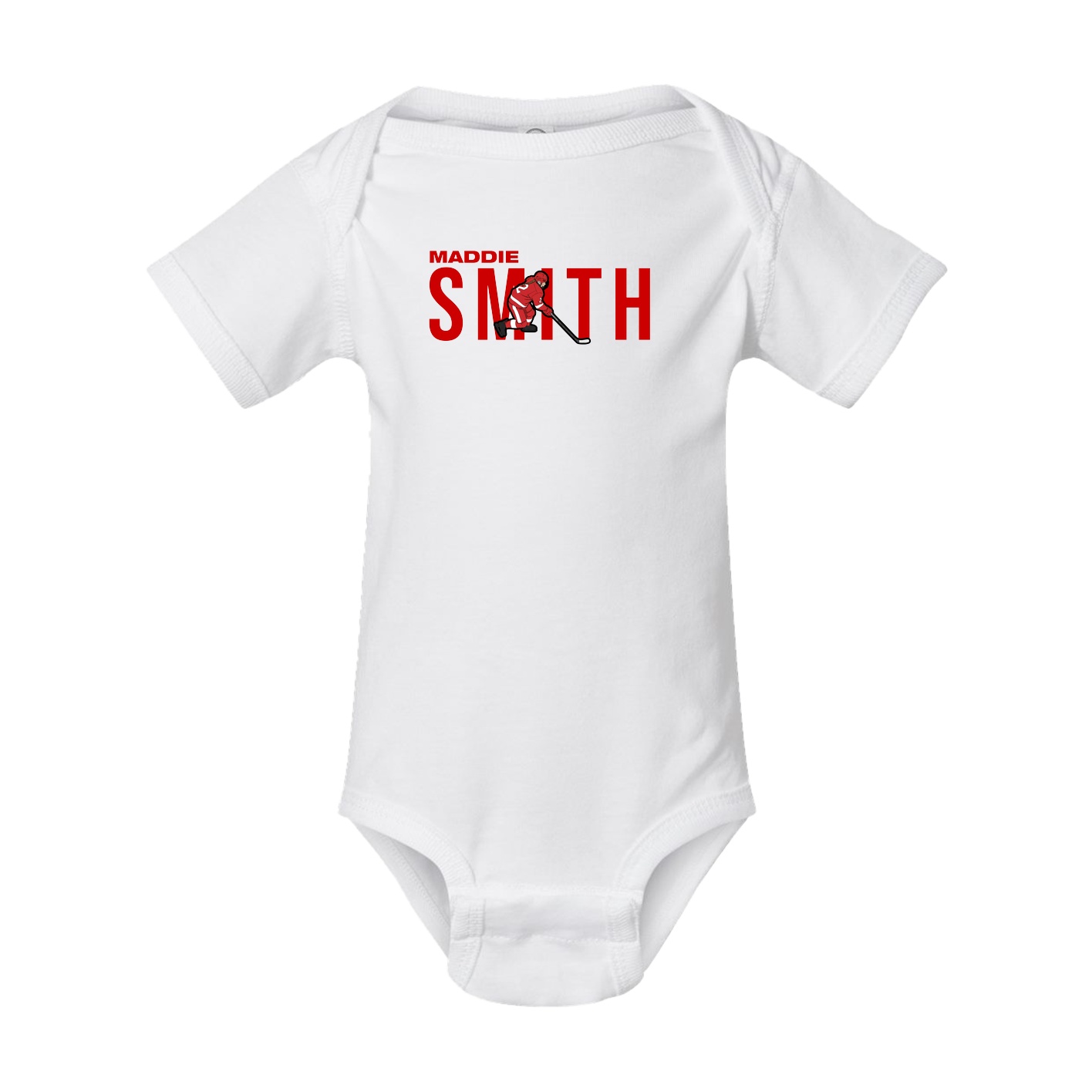 Baby Onesie — Player Name in White