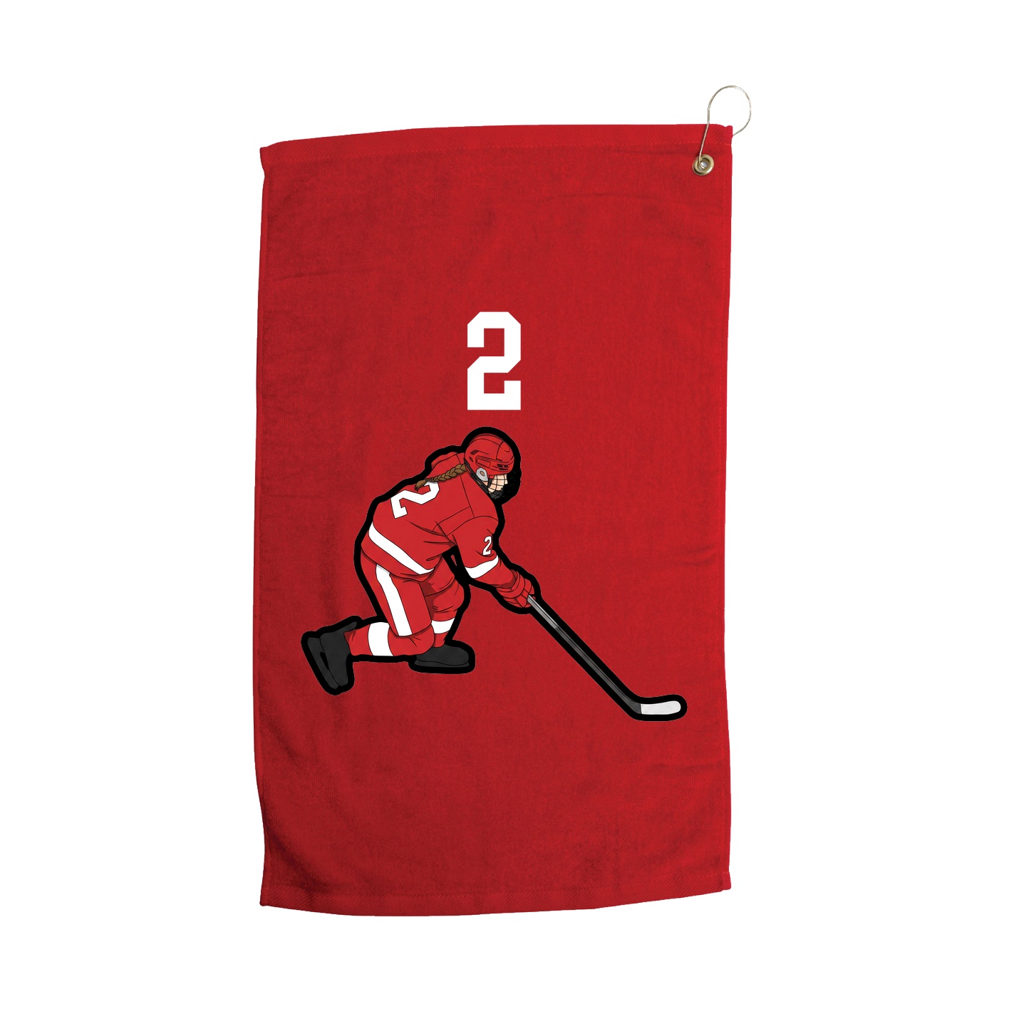 Golf Towel — Number Top in Red