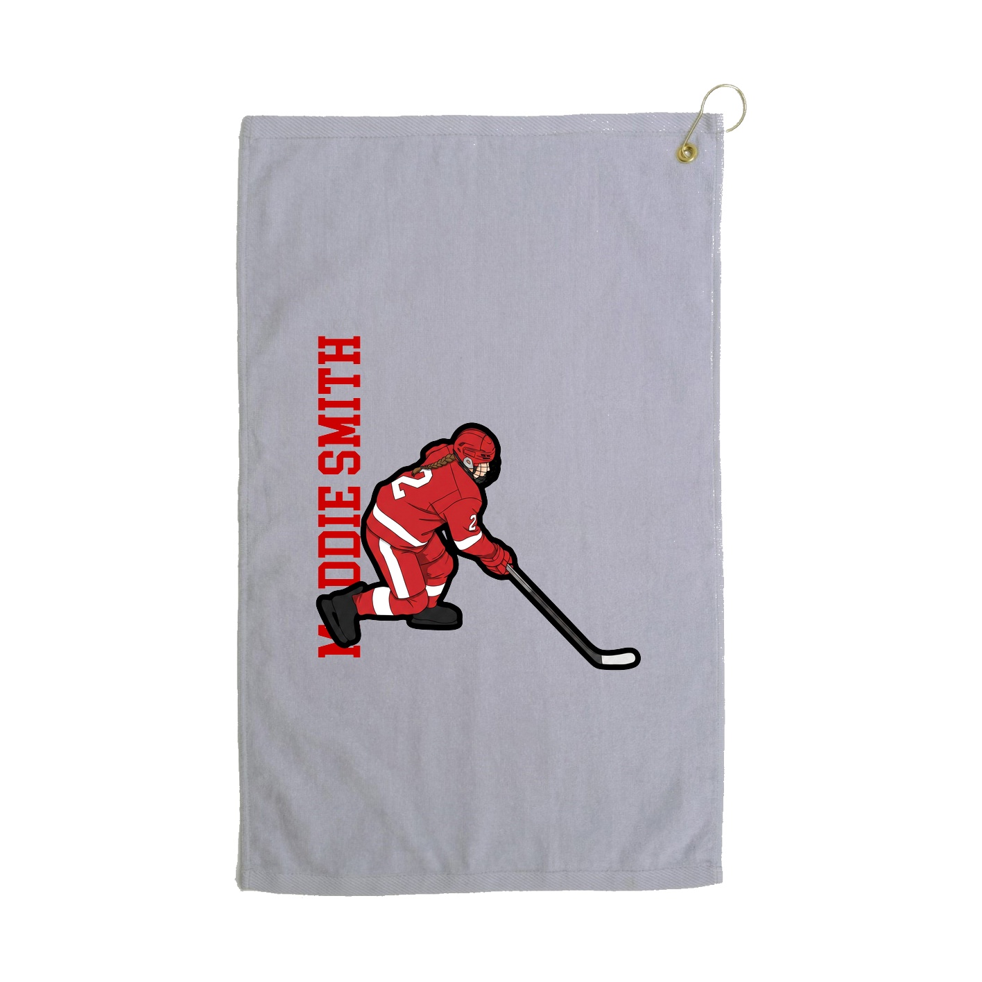 Golf Towel — Name Vertical in Grey