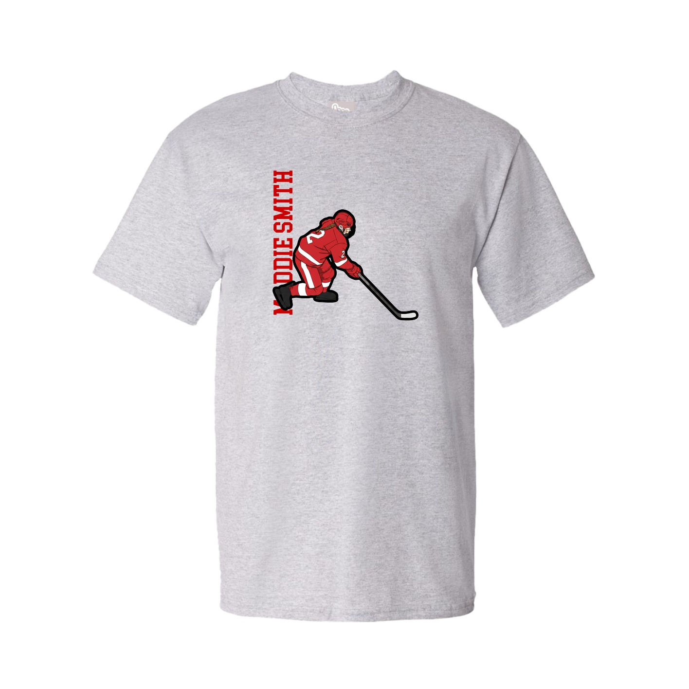 Youth Tee — Name Vertical in Grey