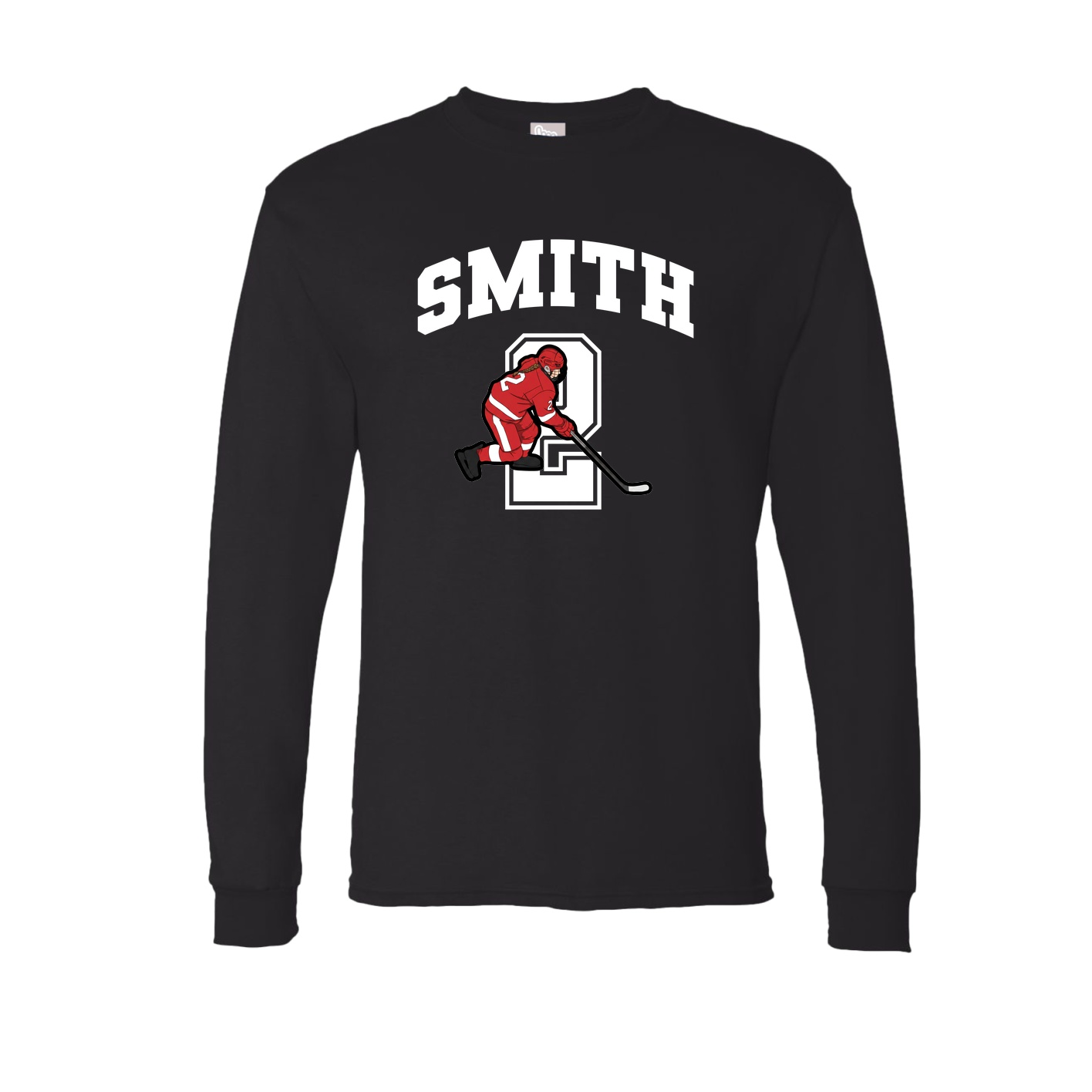 Long Sleeve Tee — Number in Black