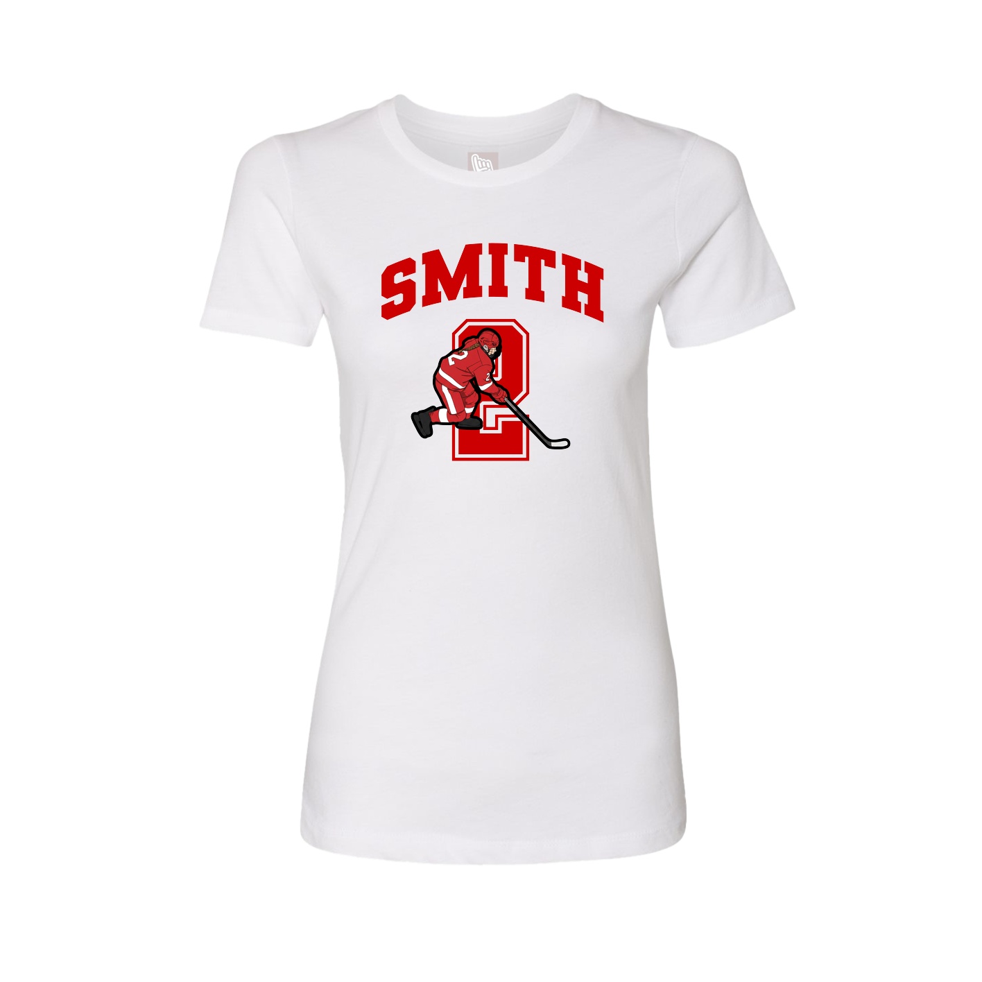 Fitted Women's Tee — Number in White