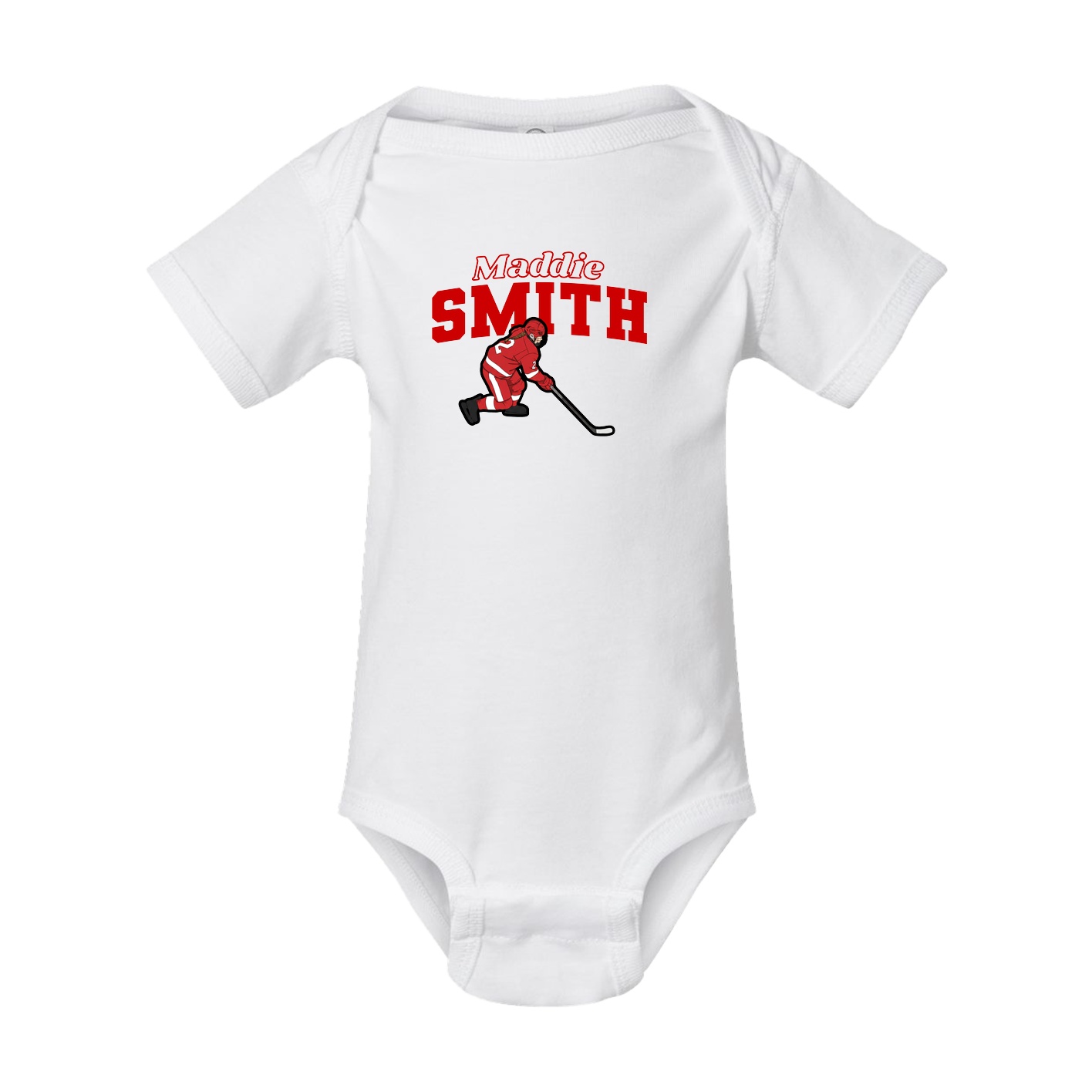 Baby Onesie — Name Arch in White