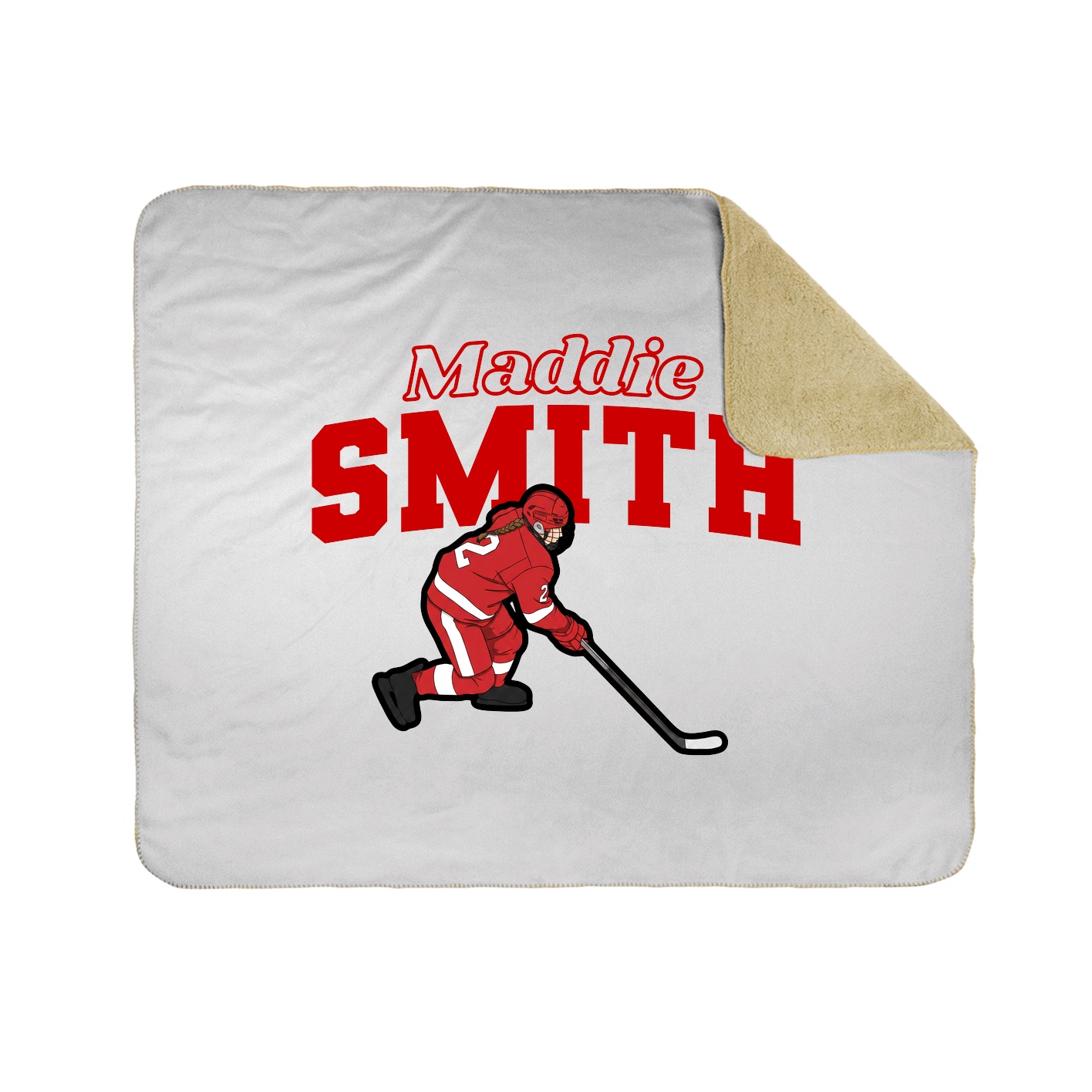 Throw Blanket — Name Arch in White