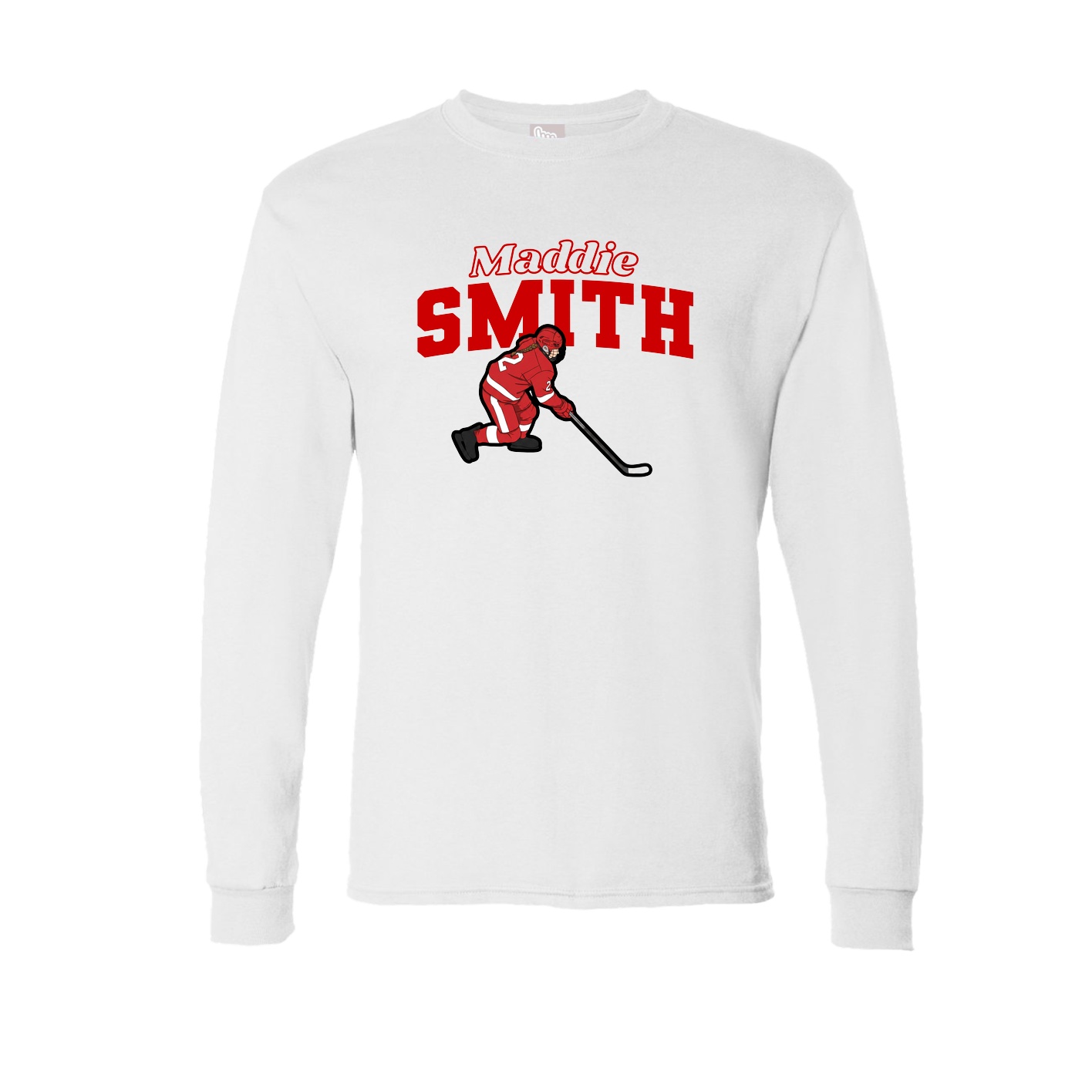Long Sleeve Tee — Name Arch in White